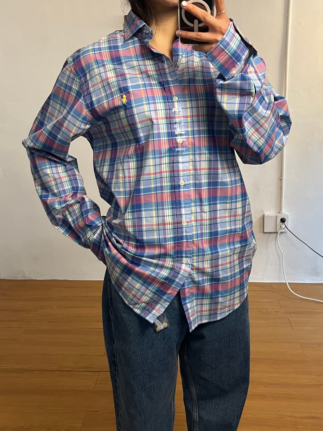 폴로 슬림핏 체크 셔츠 상품이미지2