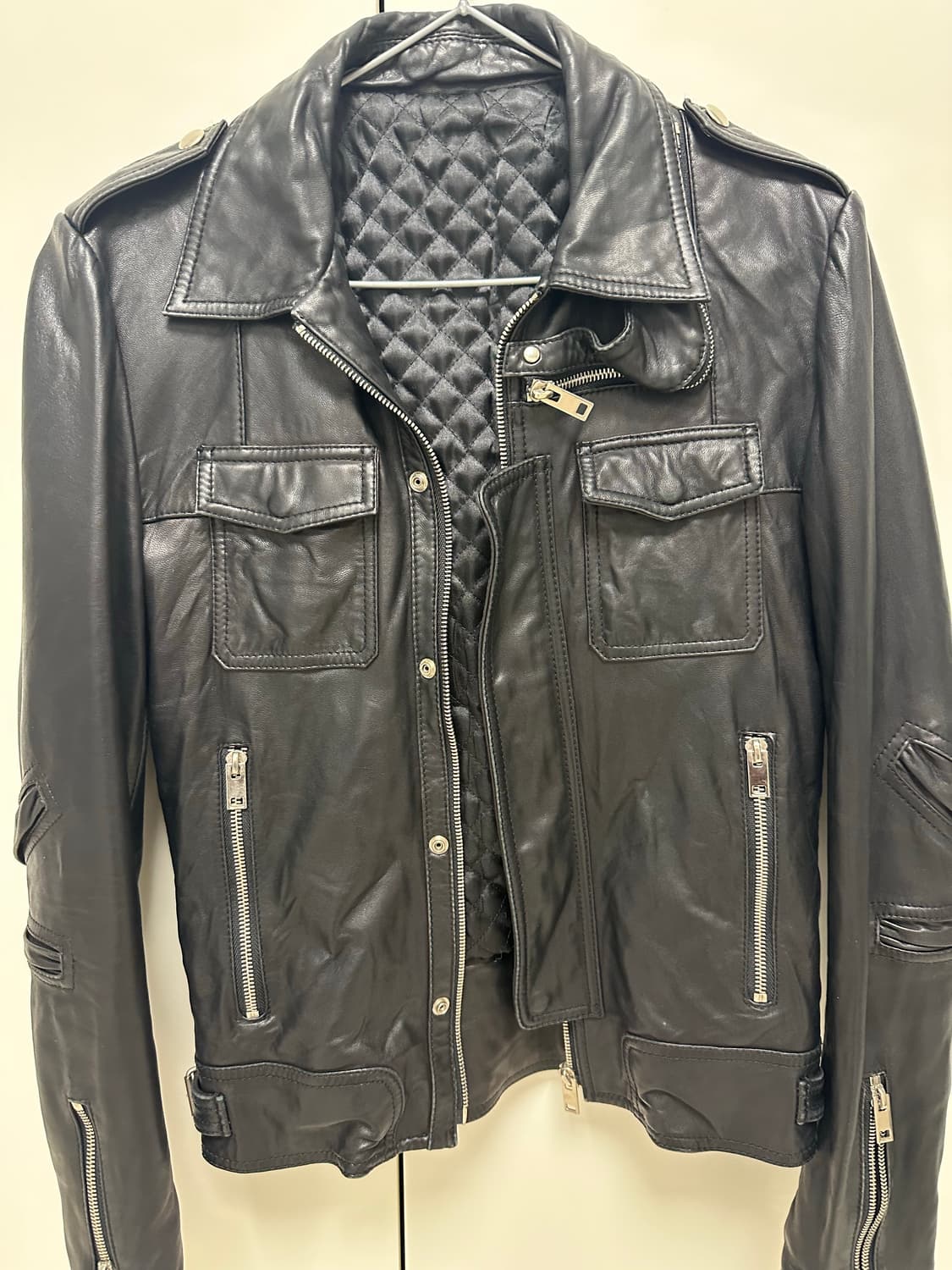 블랙 레더 포켓 자켓 95  상품이미지2