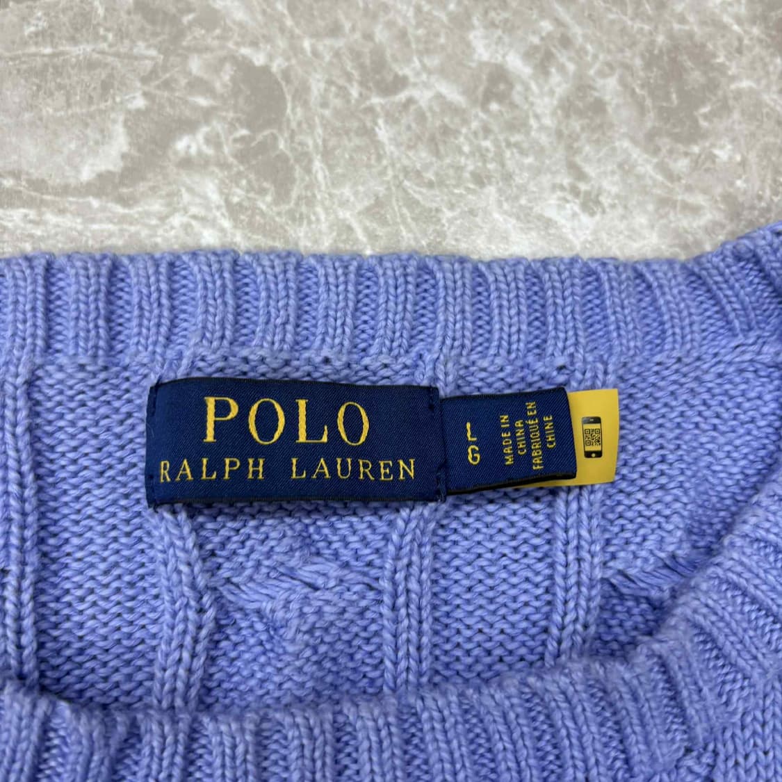 *최신형 폴로 랄프로렌 큐알택 퍼플 코튼 케이블 맨즈라인 크루넥 니트(L 상품이미지4