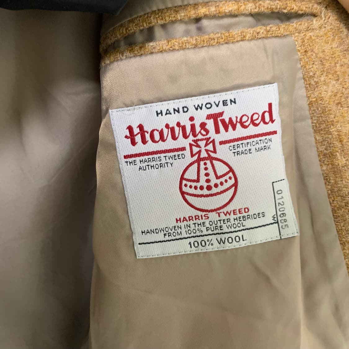 해리스트위드X제이프레스 카멜 브라운 빈티지 남성 울 자켓 상품이미지7