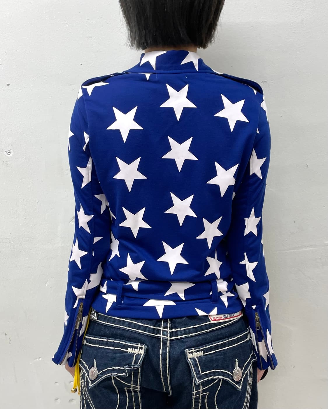 Retro White Star Blue Rider Jacket 상품이미지3