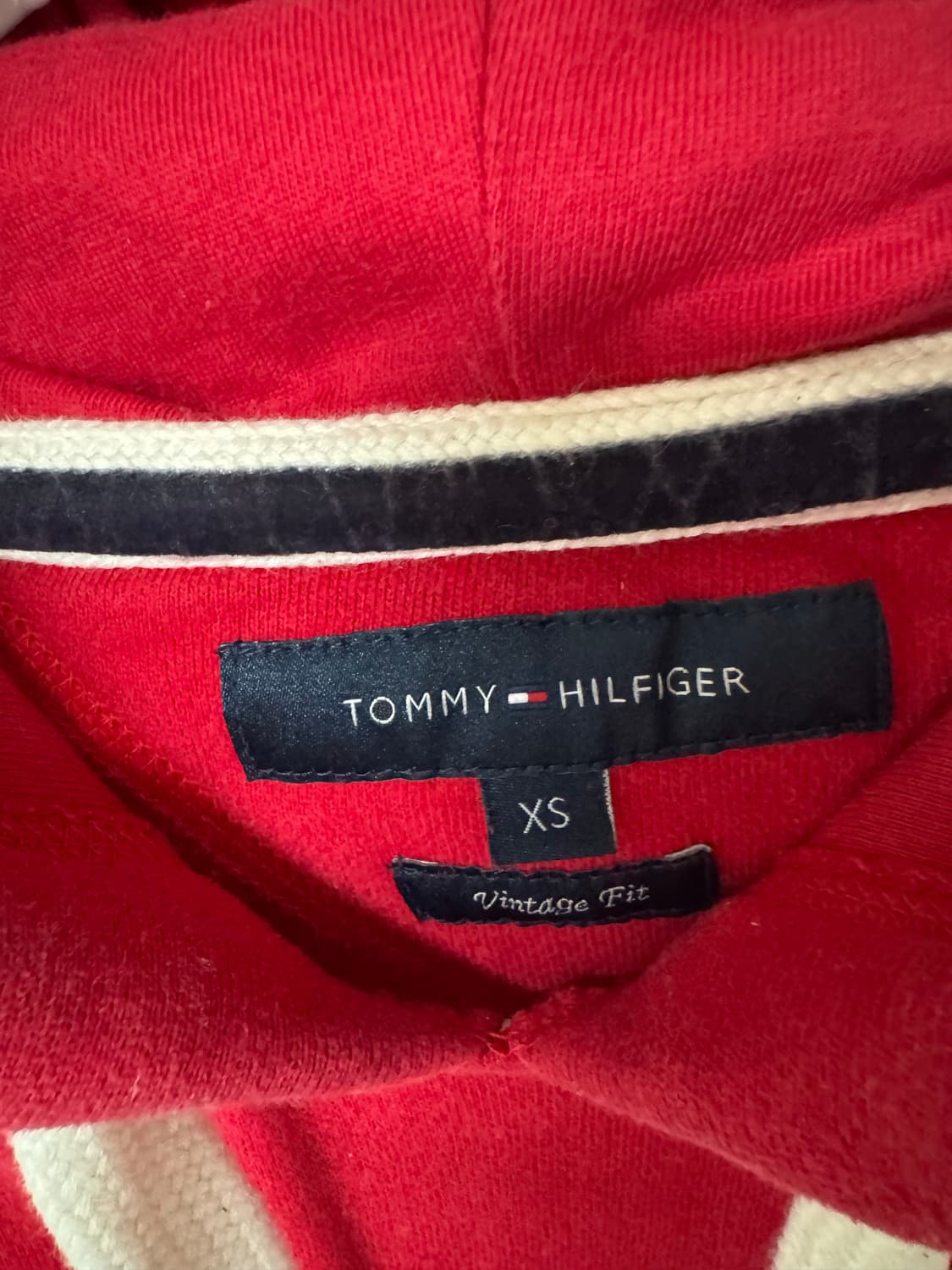 Xs) 타미힐피거 레드 후드티 상품이미지3