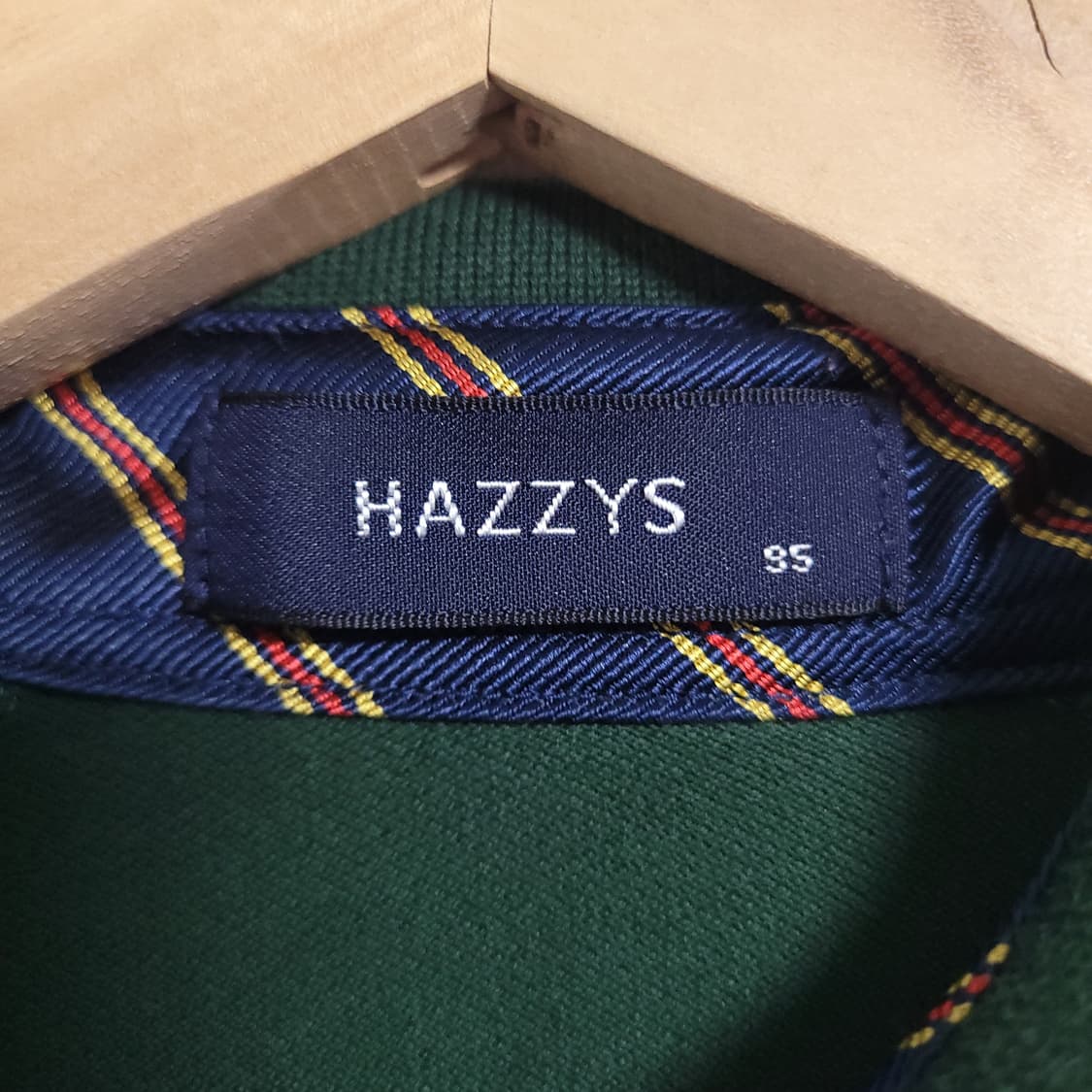 (95) HAZZYS 헤지스 그린색 긴팔 폴로 카라 티셔츠 상품이미지3