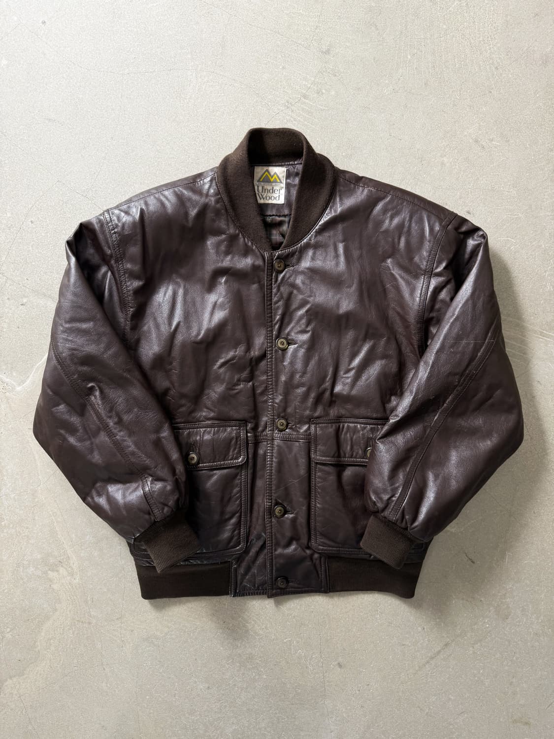Underwood Cowhide Leather Bomber Jacket  상품이미지2