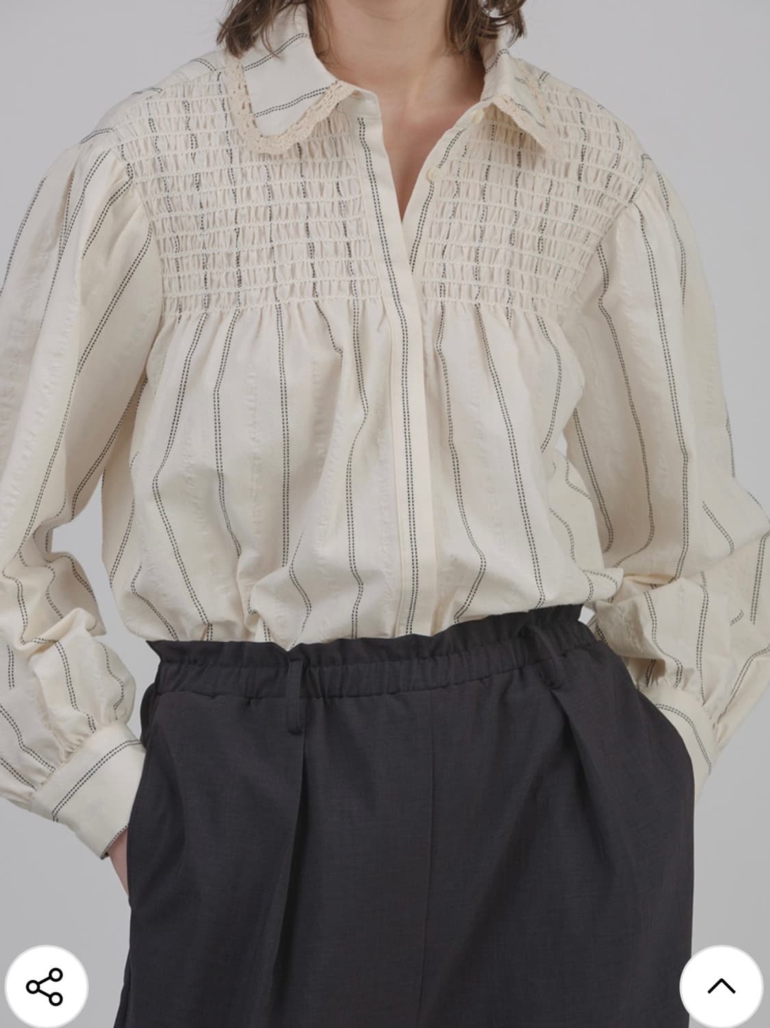 뮤제드 셔츠 블라우스 Soleil Smocked Shirt - Seers 상품이미지6