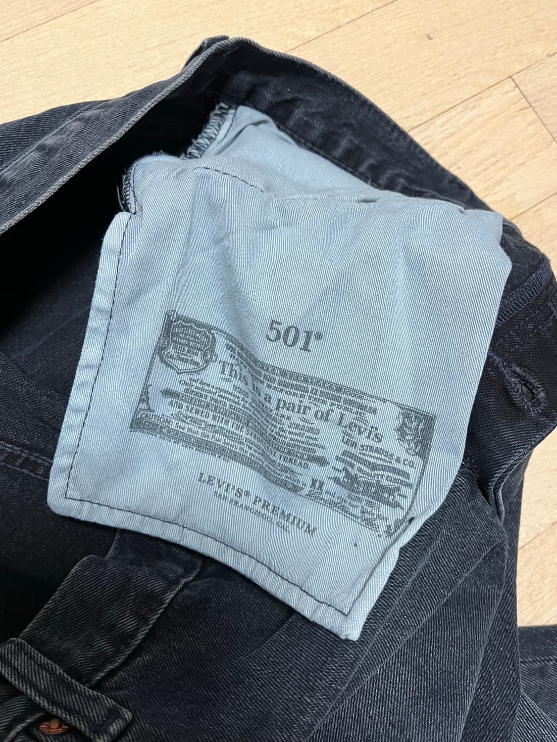 (새제품) 리바이스 / 501 흑청 프리미엄데님 /36x30 상품이미지9