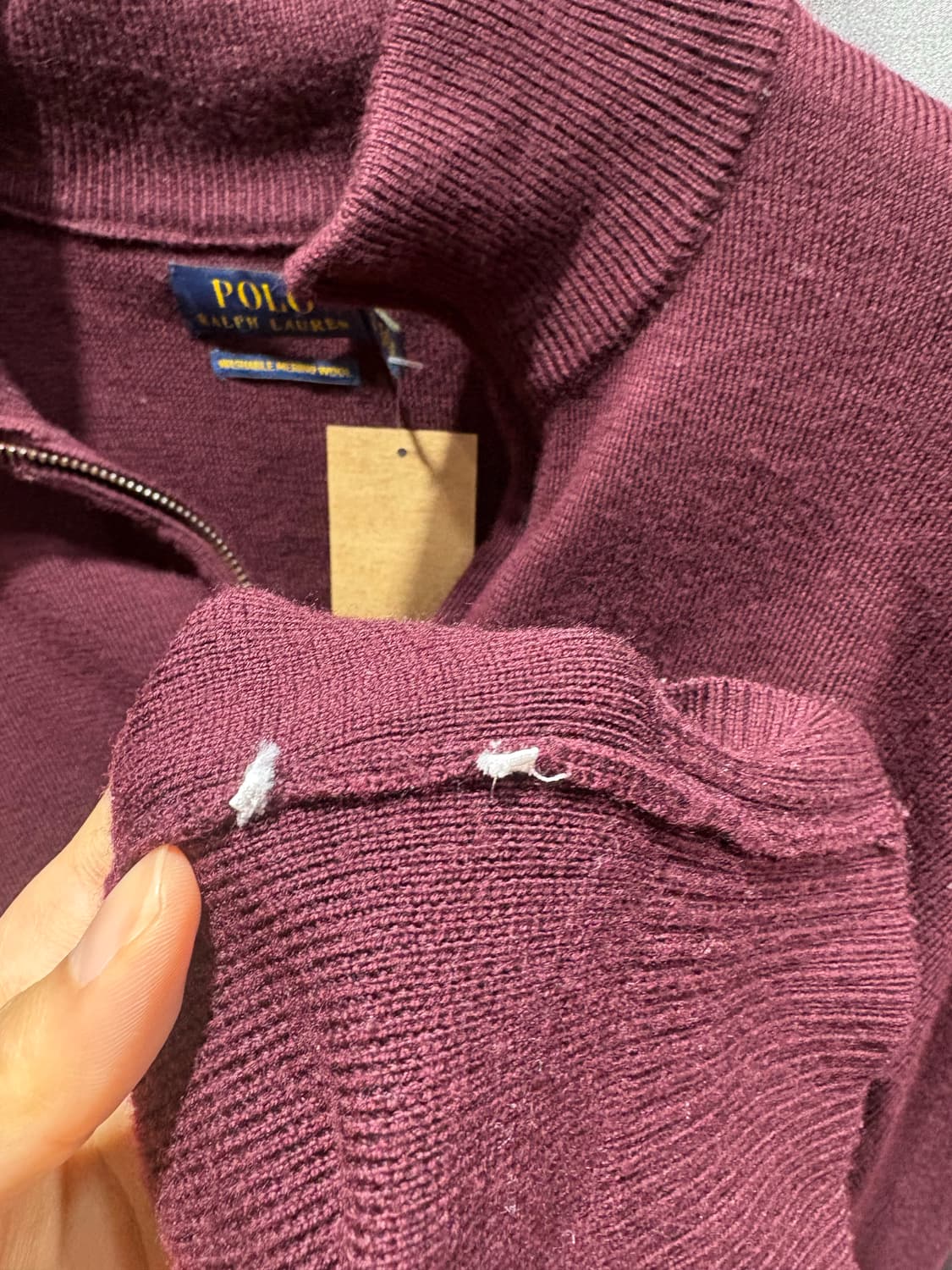 S 폴로랄프로렌 레드포니 딥버건디 반집업 니트 상품이미지6