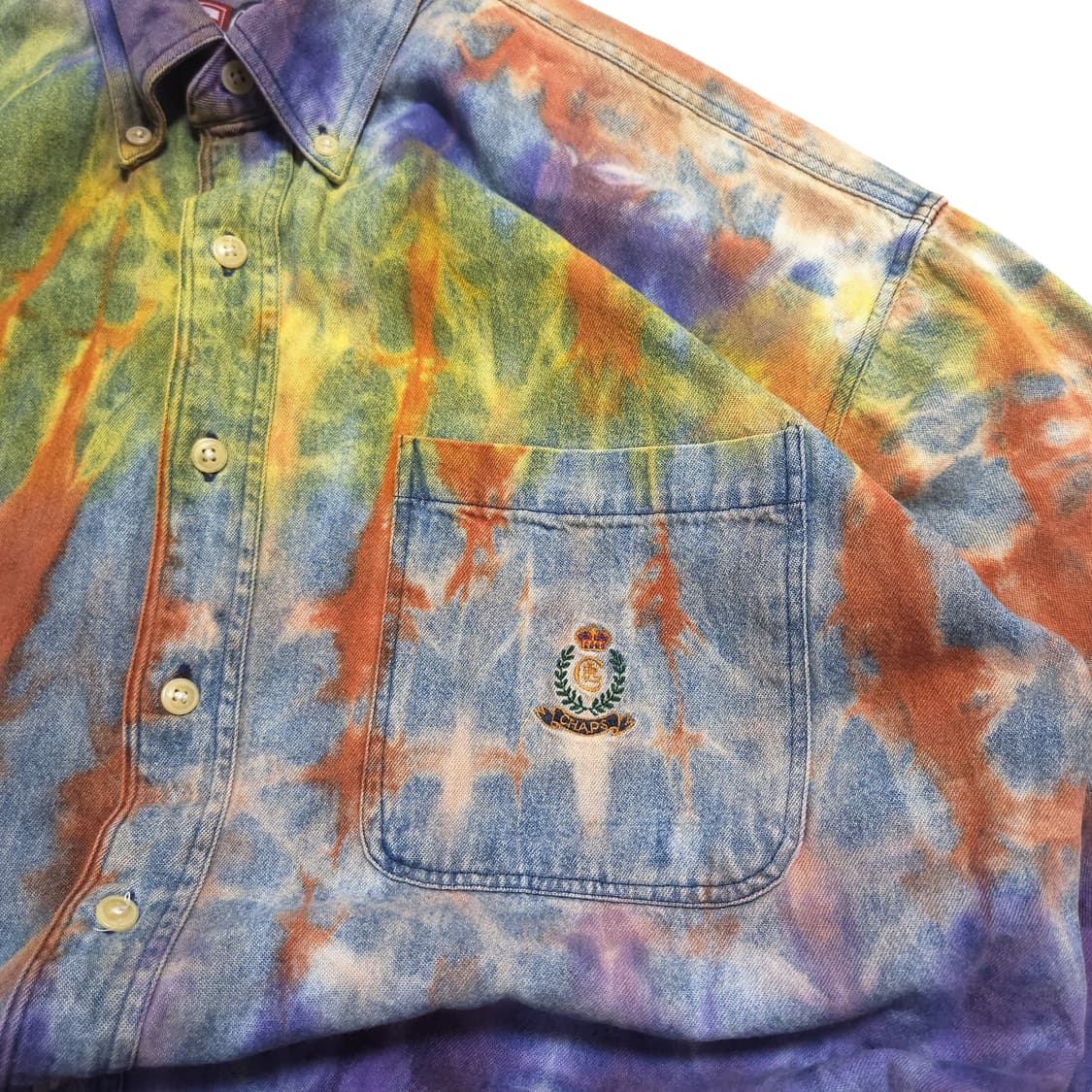 챕스 랄프로렌 90s 타이다이 데님 셔츠 상품이미지5