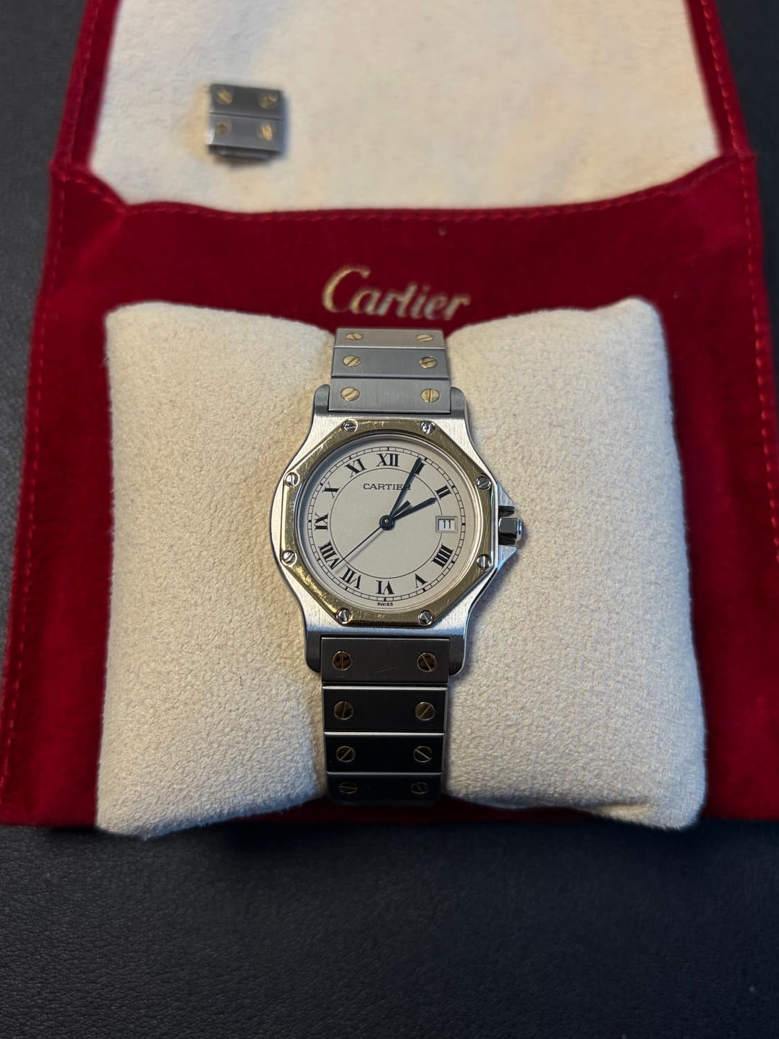 [정품] 까르띠에 산토스 옥타곤 18K 콤비 LM 라지사이즈 남성용 상품이미지1