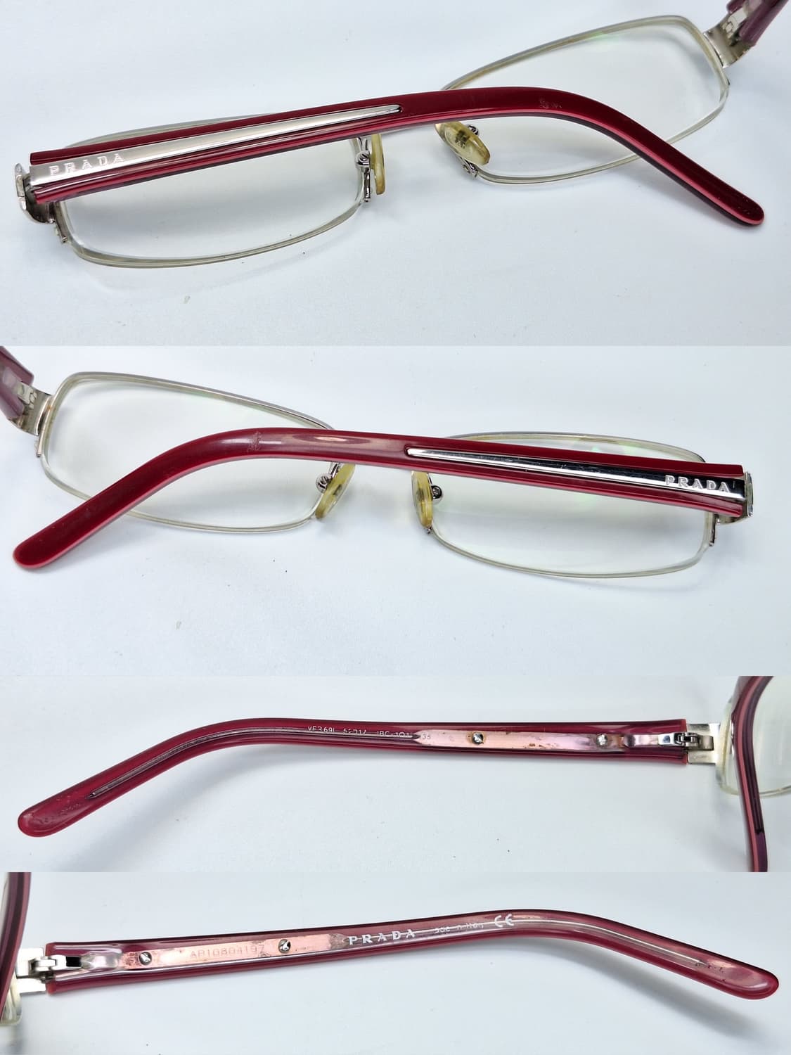 00s 빈티지 이탈리아제 프라다 PRADA VPR 691 반무테 안경테 상품이미지3