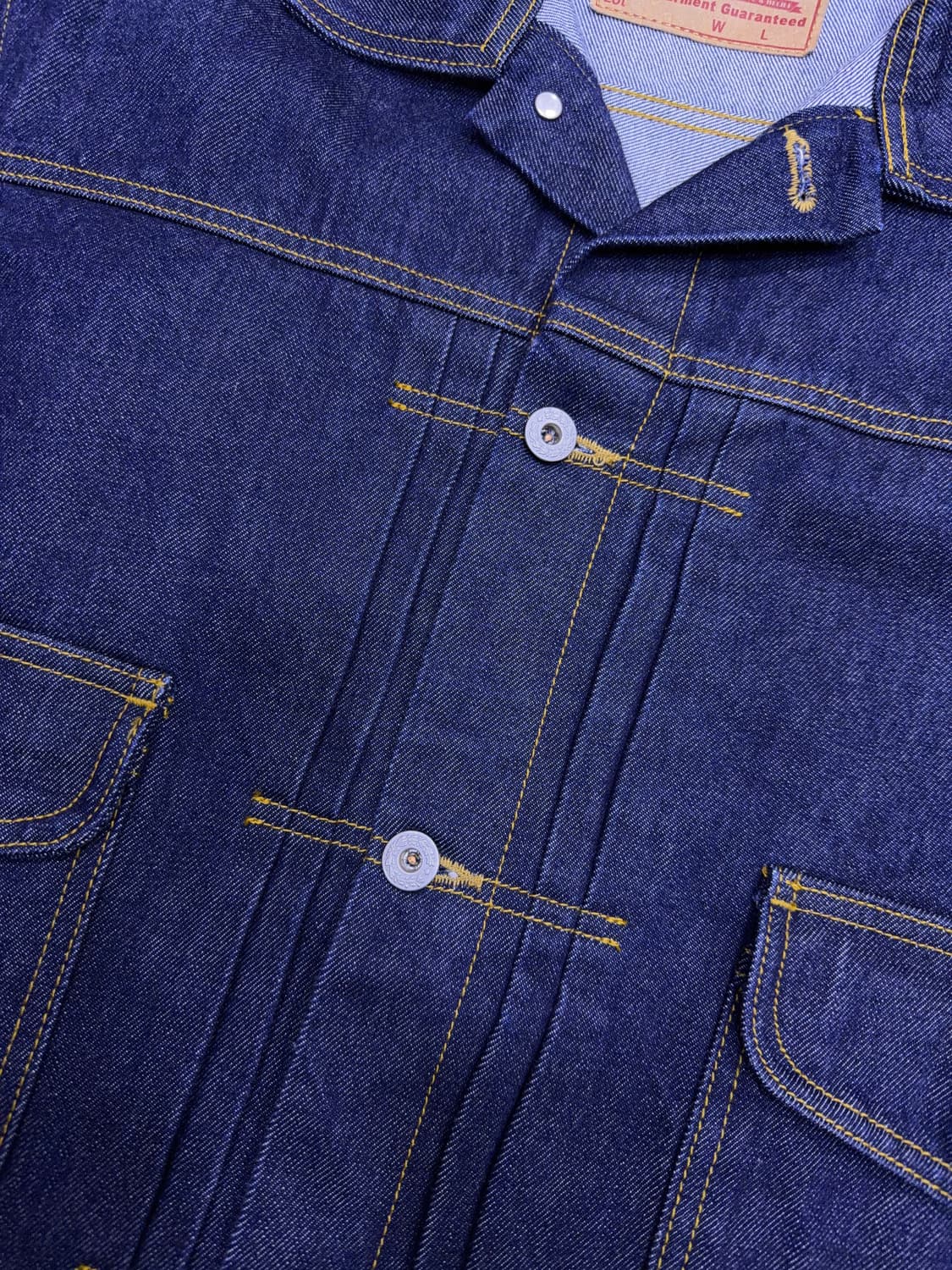 아웃스탠딩 2세대 라운드 포켓 셀비지 데님자켓 트러커 L 상품이미지7