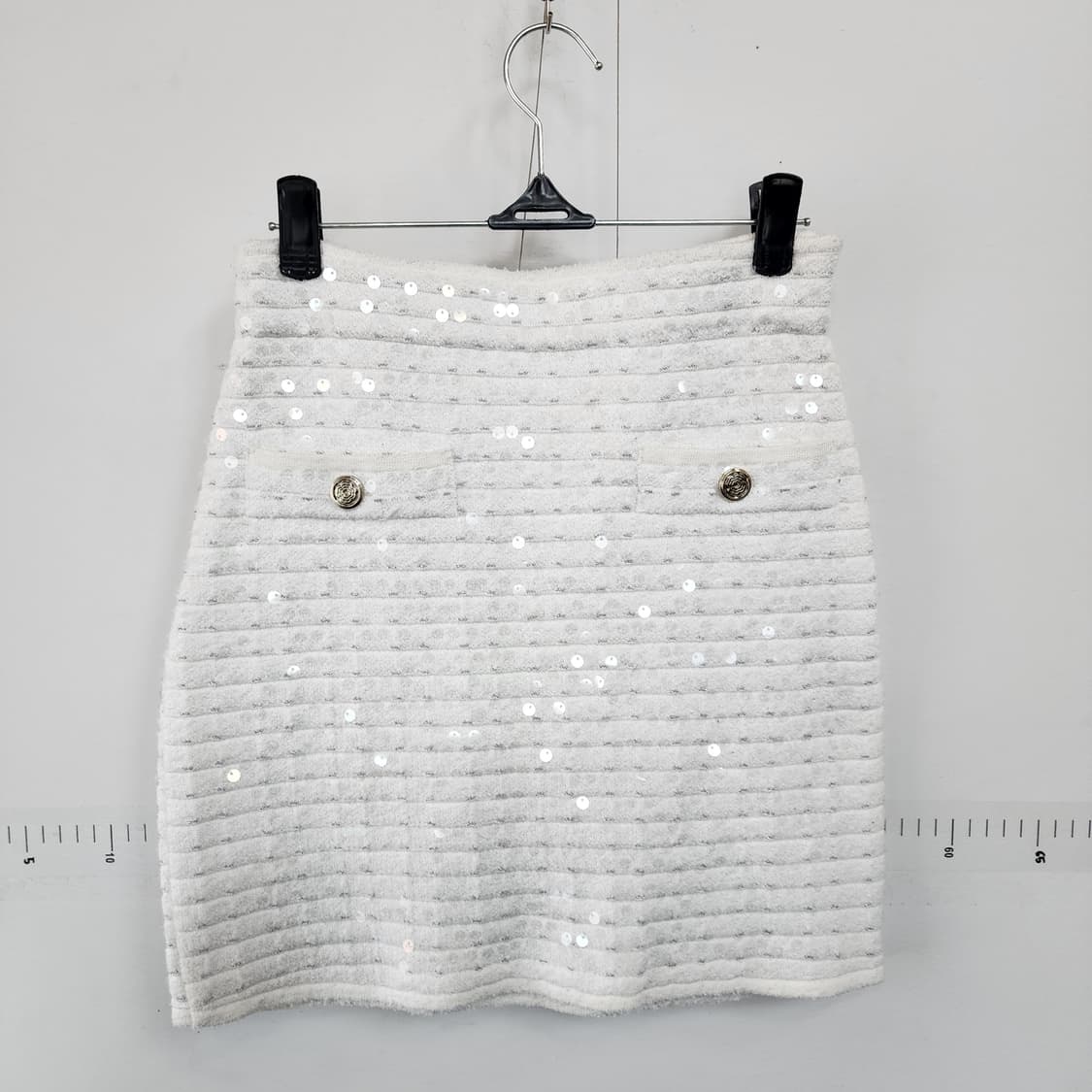 마쥬디자인 화이트 시퀸 장식 트위드 크롭 자켓&스커트 상품이미지6