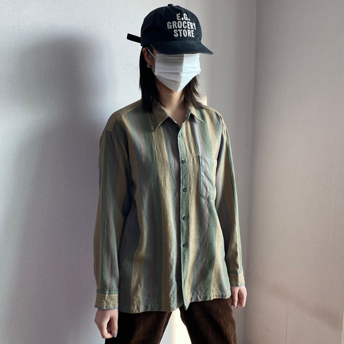 🪵 [KEY LARGO] 빈티지 버티컬 스트라이프 워크 셔츠 상품이미지1