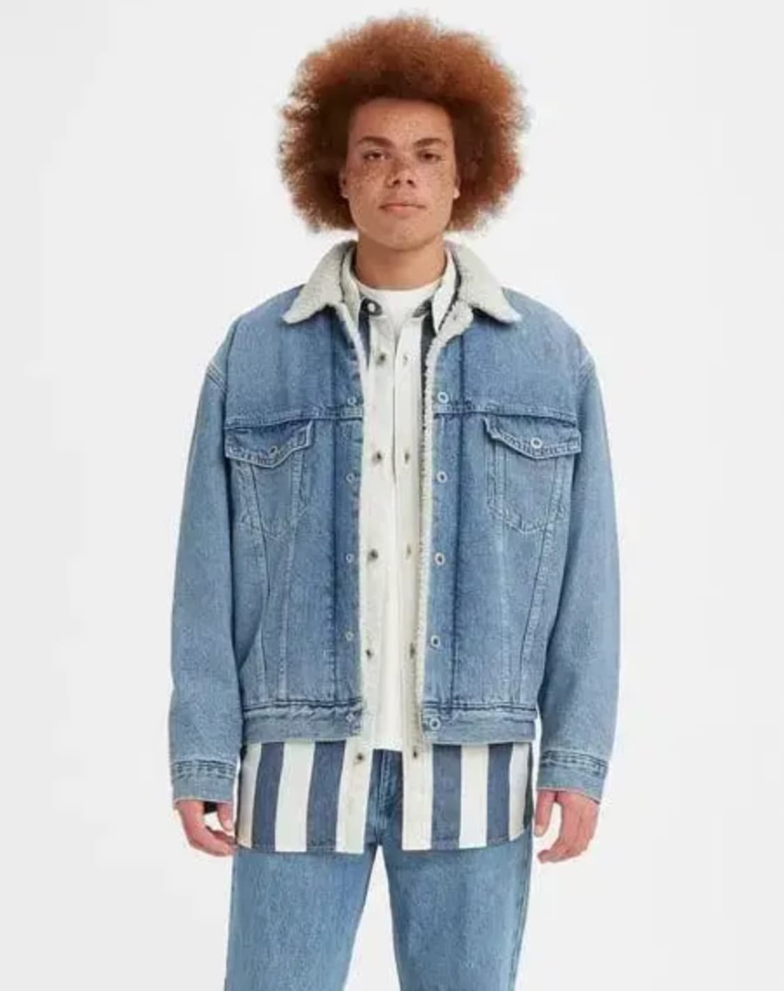 리바이스 실버탭 양털 쉐르파 트러커 자켓 L사이즈 탭채새제품 상품이미지1