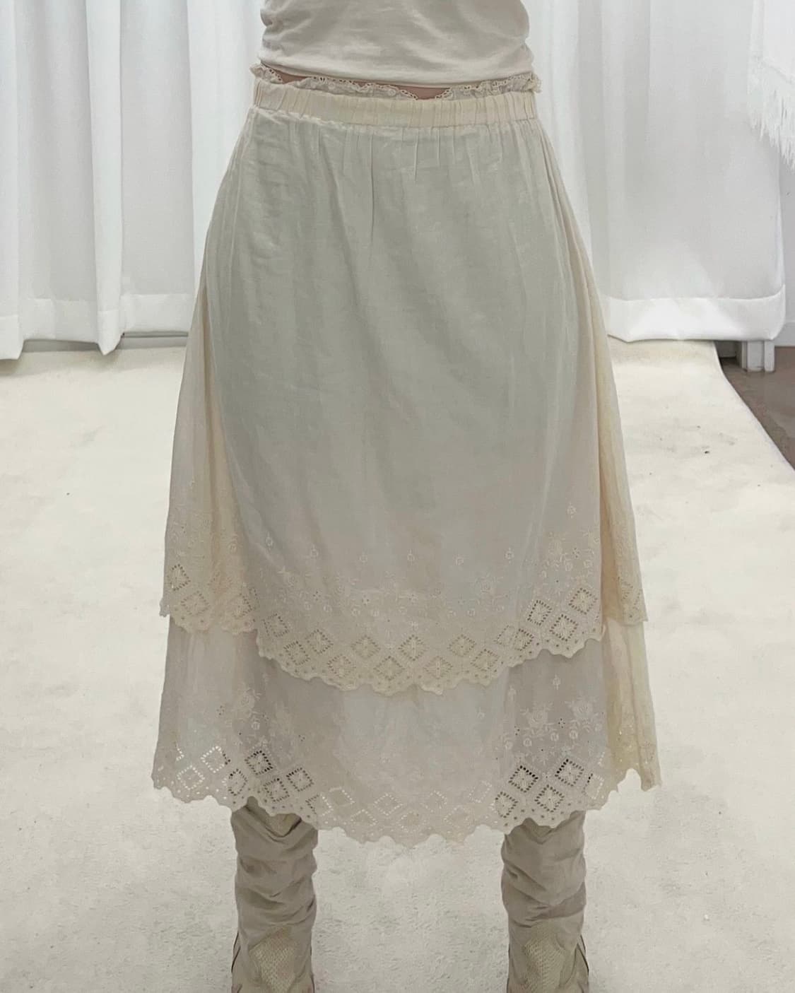 페어리걸 빈티지 스커트2 + 슬리브리스 세트 상품이미지3