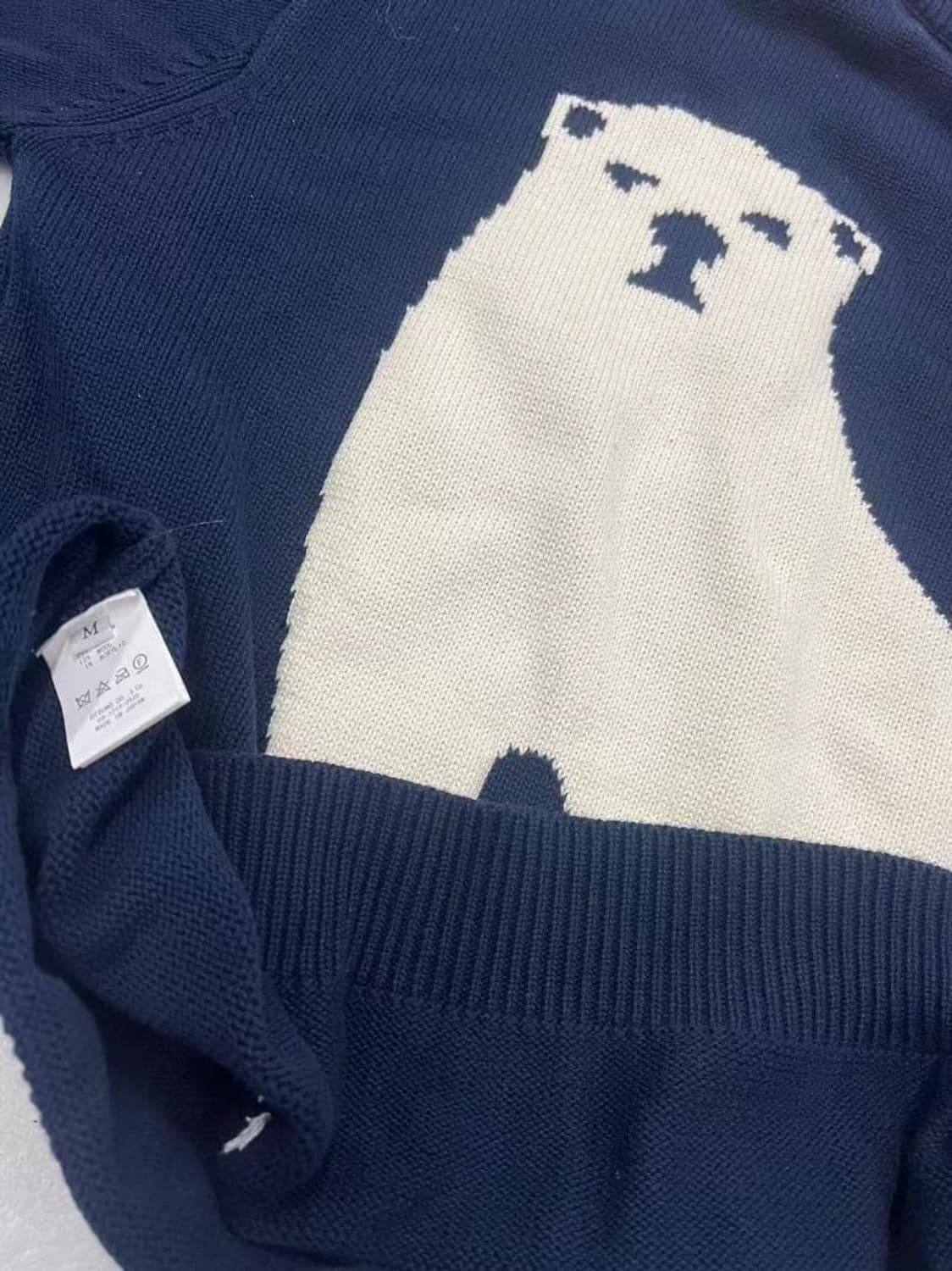 휴먼 메이드 로우 게이지 니트 스웨터 네이비 상품이미지2