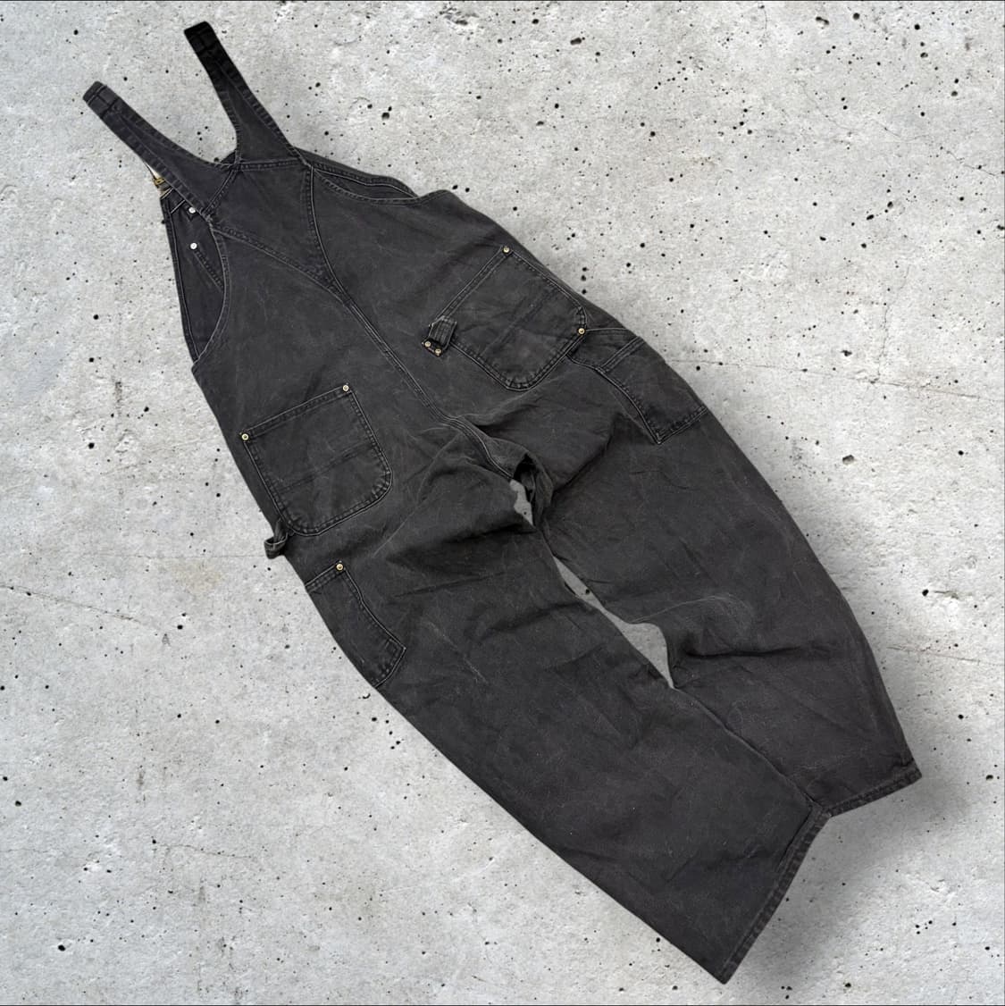 [L] 칼하트 블랙 더블니 워크 오버롤 멜빵 D638 상품이미지2