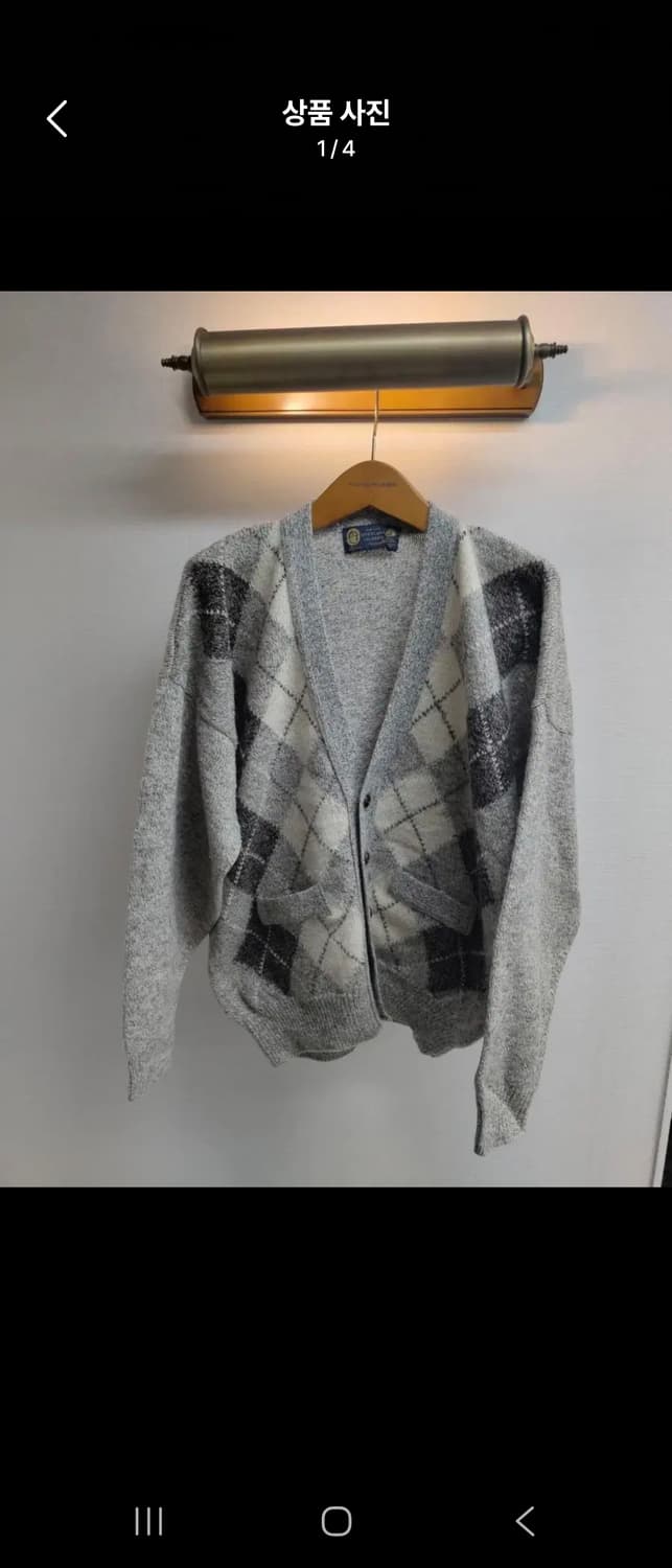 LL/105) Shetland Islands 셔틀랜드 아가일 울 가디건 상품이미지1