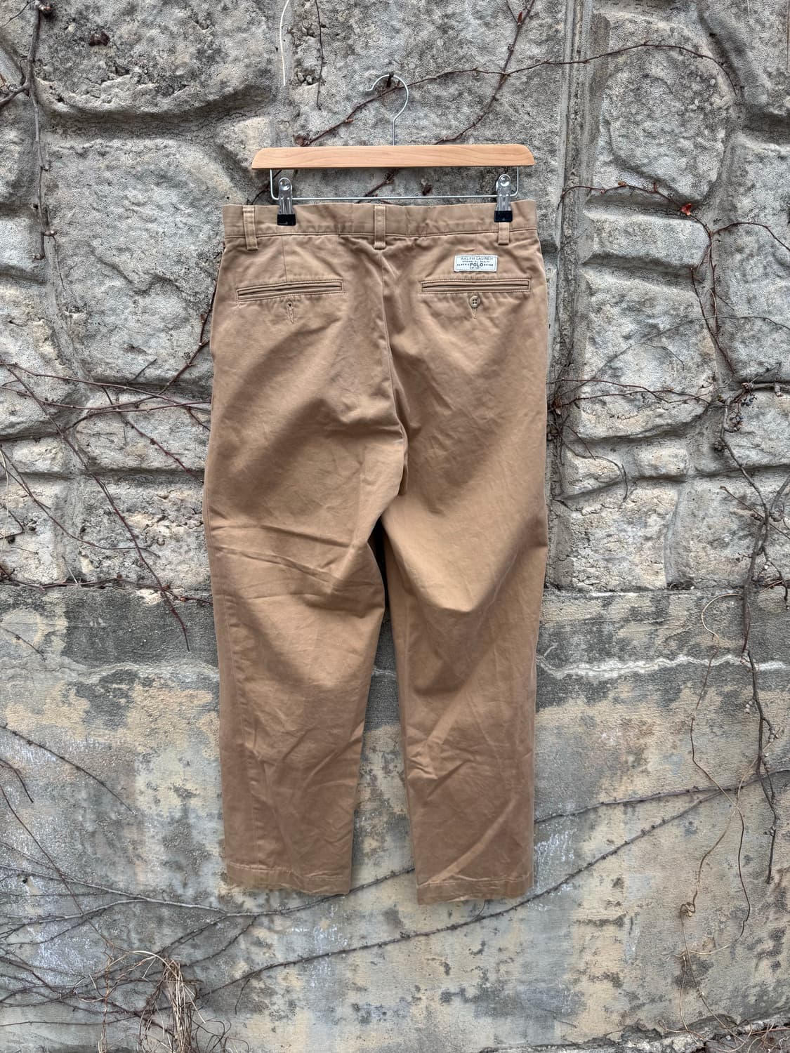 폴로 랄프로렌 빈티지 리버스 플리츠 치노 팬츠 브라운 32 상품이미지2
