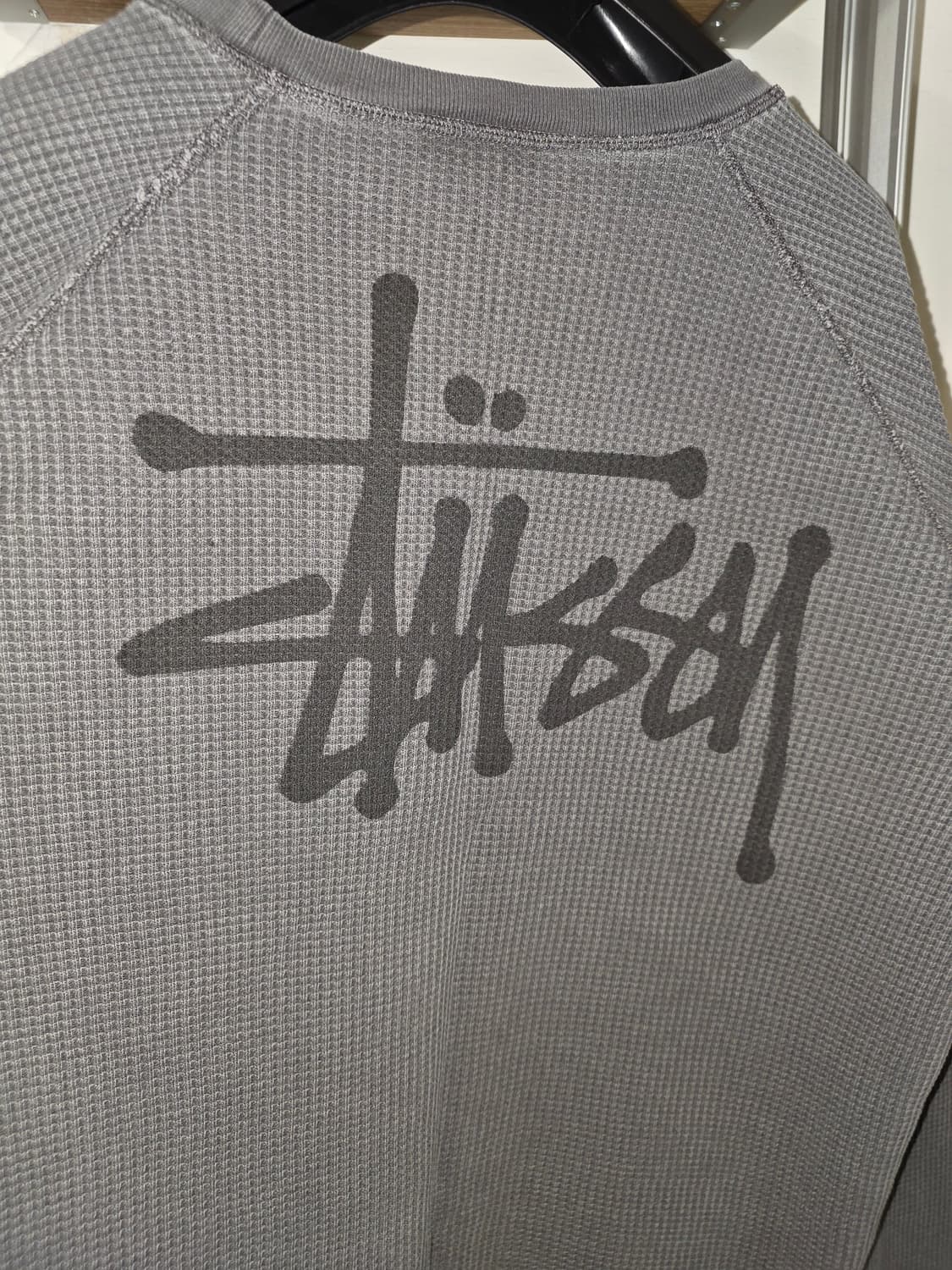 스투시 래글런 써멀 롱슬리브 크루 워시드 블랙 상품이미지7