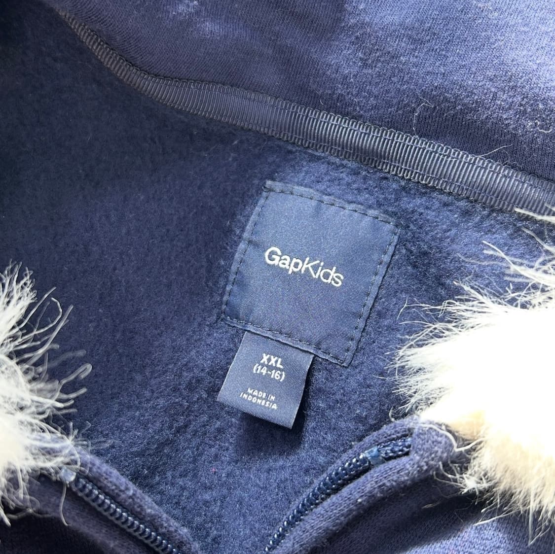 GAP 네이비 퍼 후드집업 상품이미지7