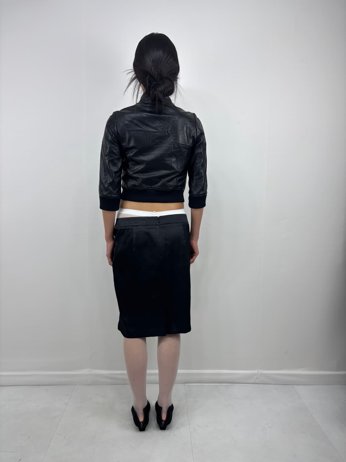 3/4 SLEEVE FAUX LEATHER JACKET 상품이미지4