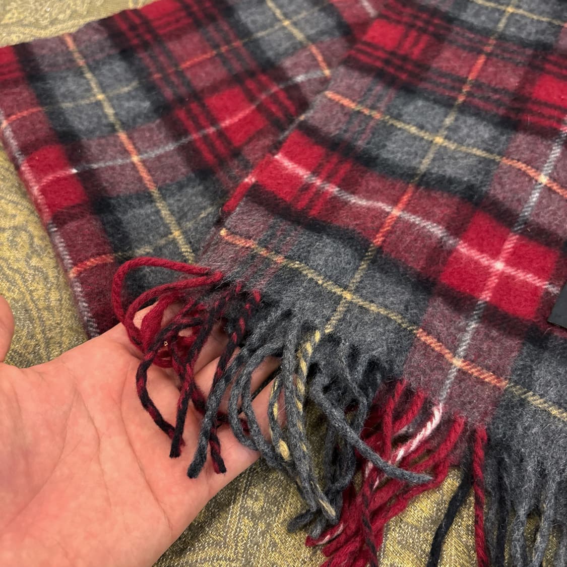 바버 컨트리웨어 스코틀랜드 메이드 타탄체크 램스울 머플러 N266 상품이미지4