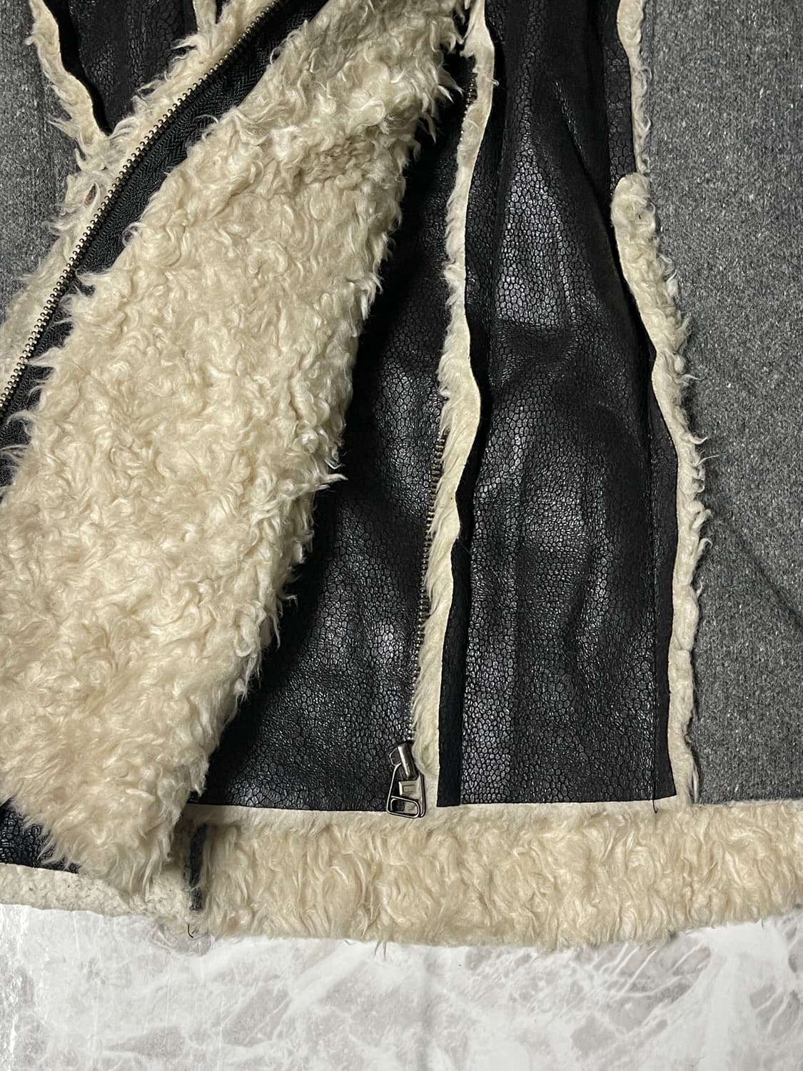 leather fur 2way jacket 상품이미지4