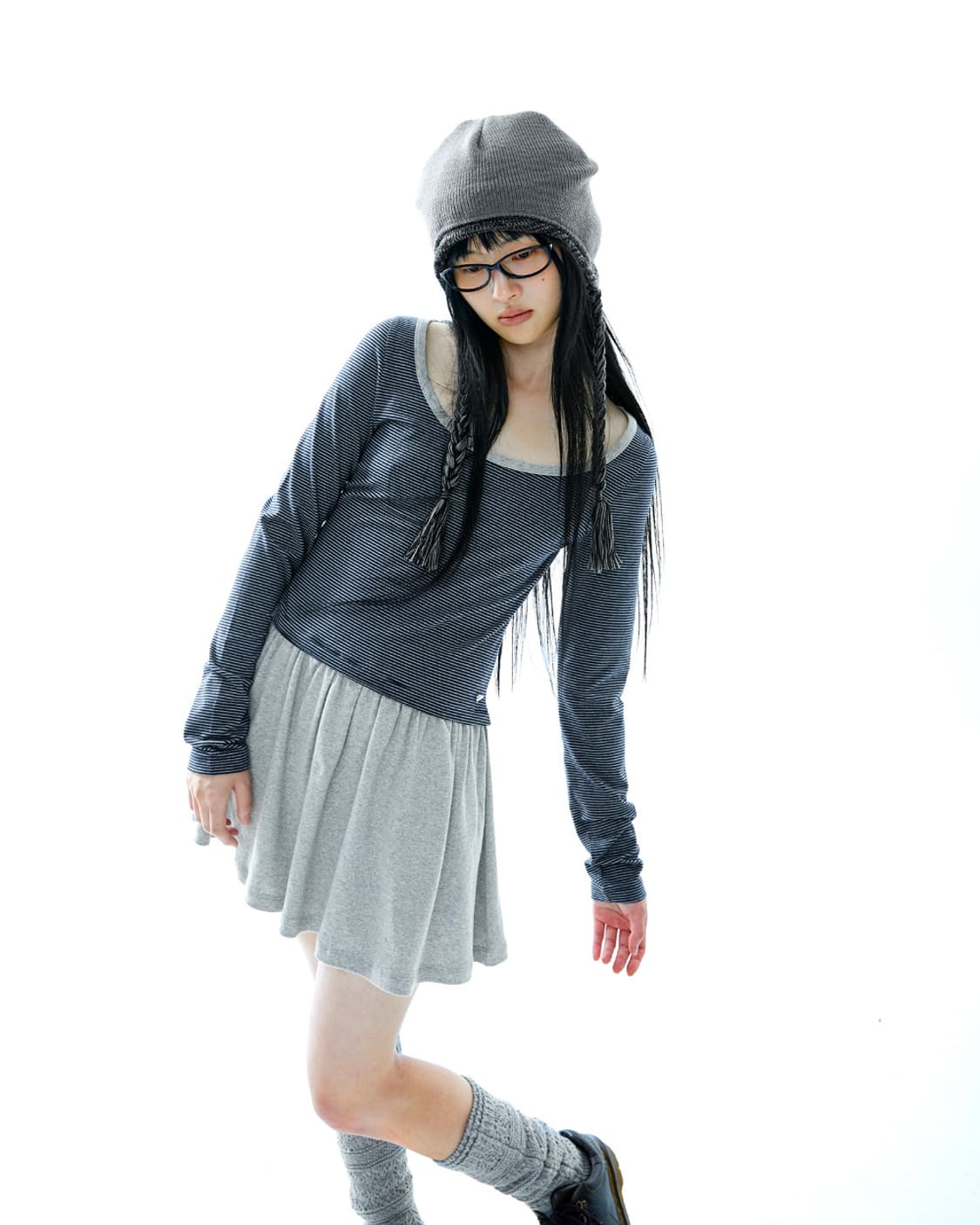 코이세이오 코이 스트라이프 드레스 네이비 상품이미지2