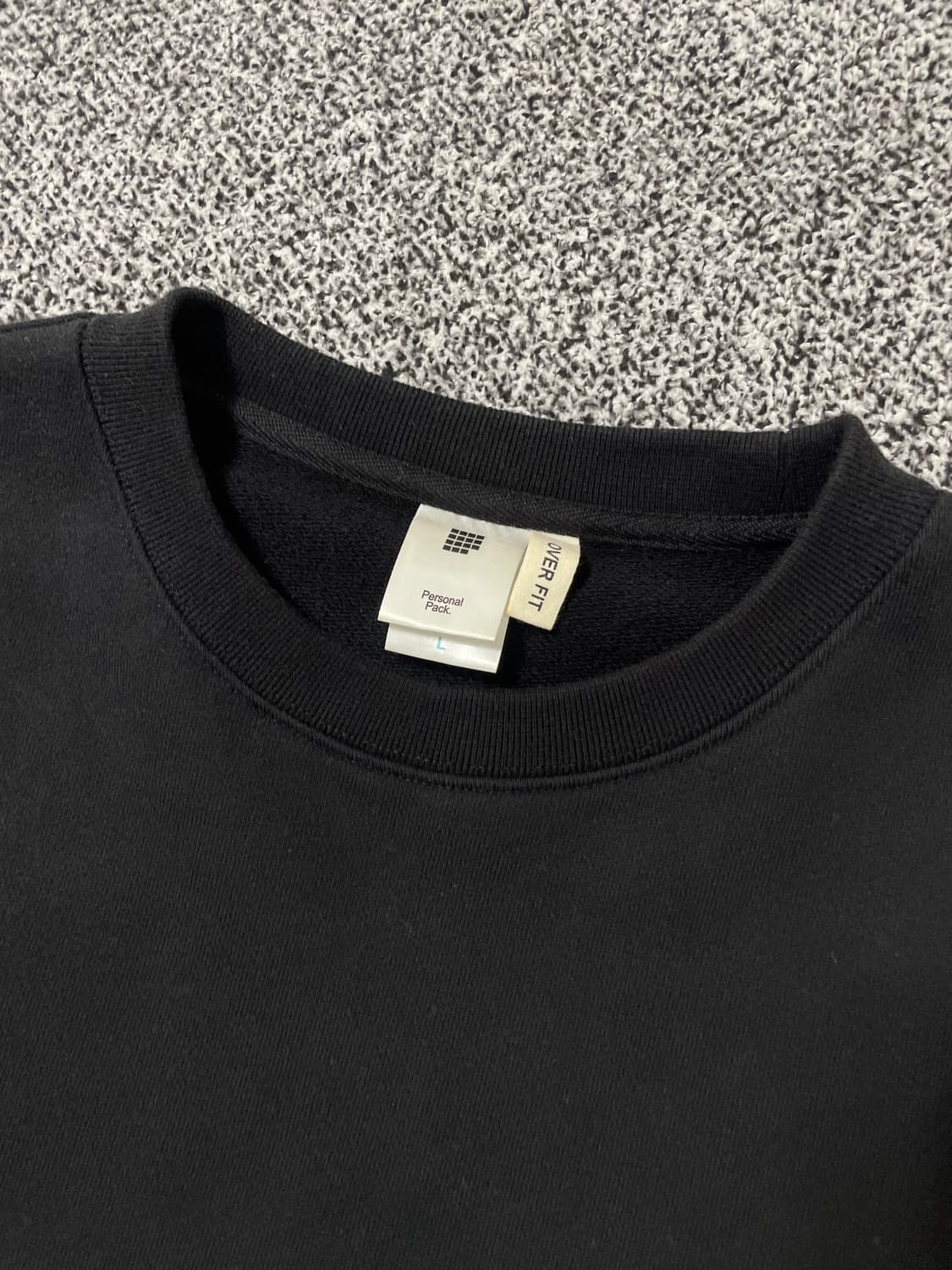 빈티지9. 퍼스널팩 기본 무지 맨투맨 스웻셔츠 블랙 상품이미지2