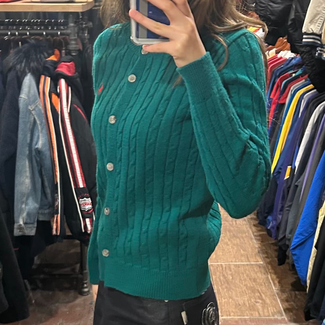 [HI] 폴로 니트 가디건 그린 상품이미지3