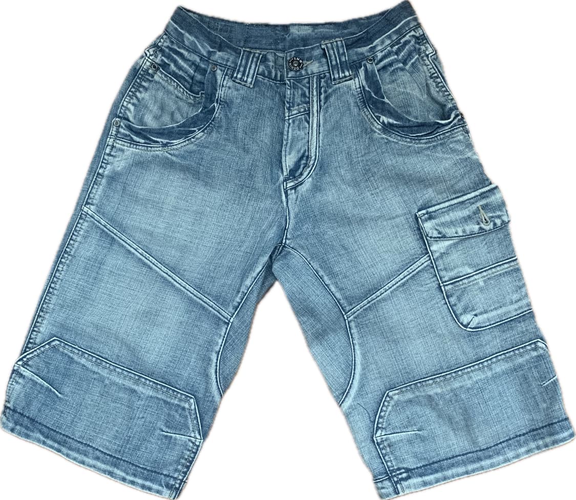 빈티지 데님 연청 카고 쇼츠 상품이미지1