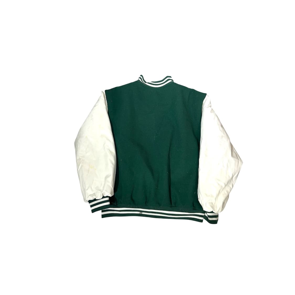 빈티지 그린 화이트 오버핏 바시티 자켓 M 상품이미지5