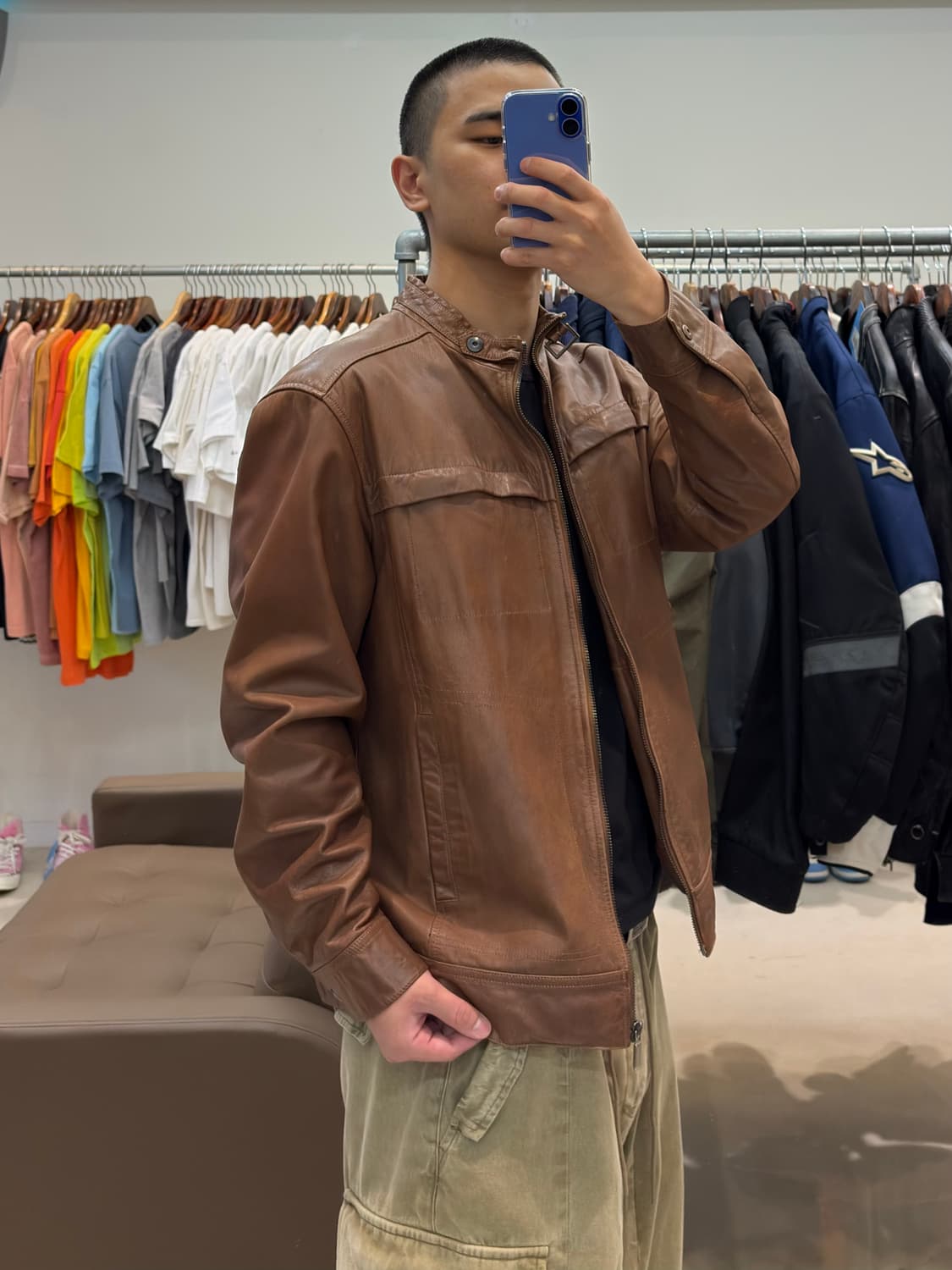 노티카 카프스킨 레더 자켓 상품이미지9