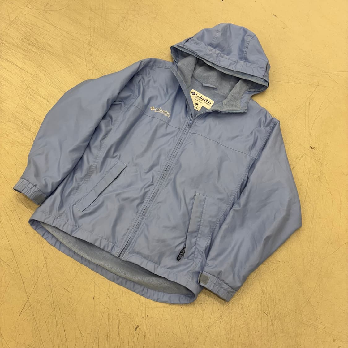 컬럼비아 우먼스 스카이블루 스몰로고 기모 바람막이 상품이미지1