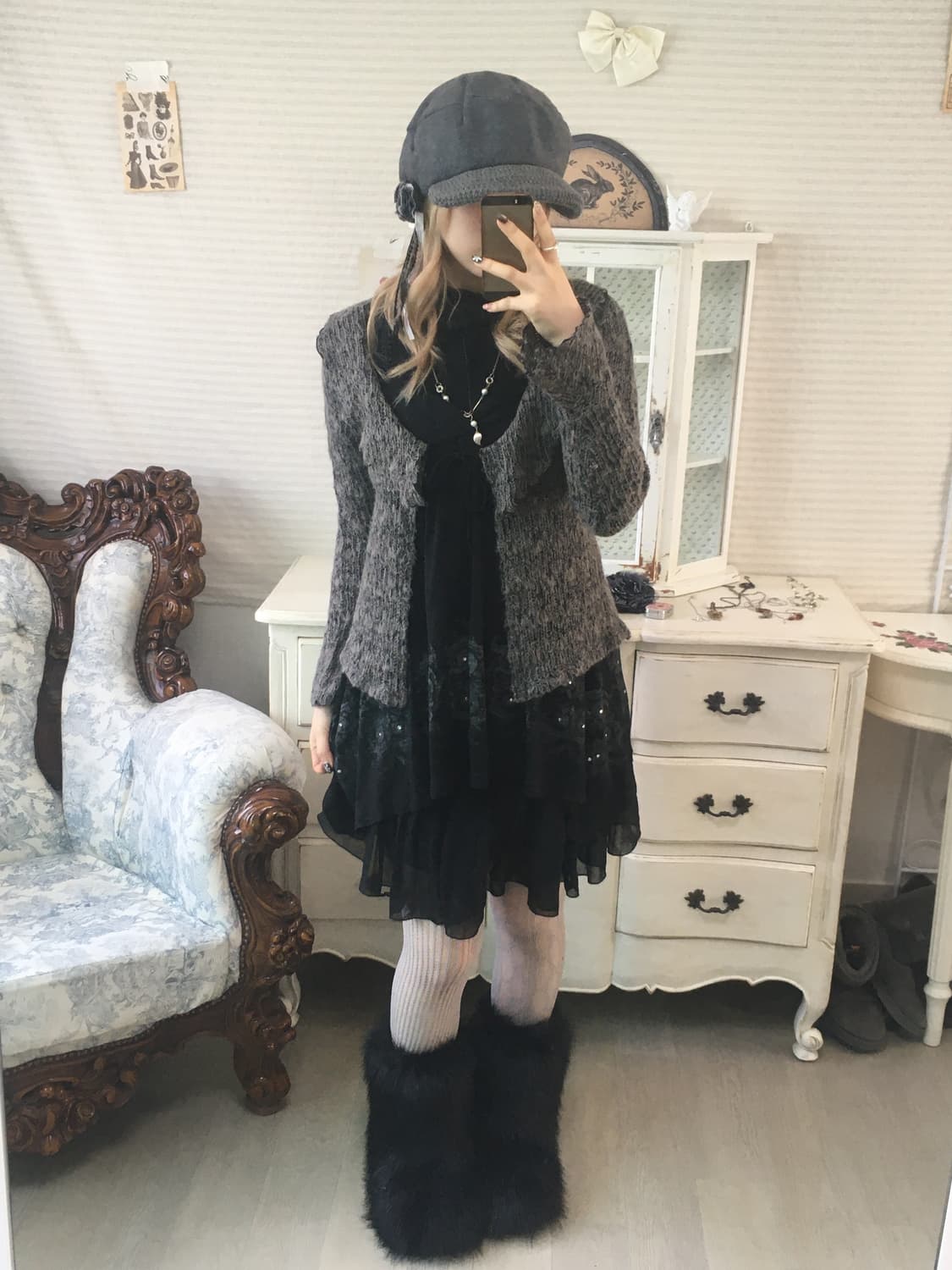 Set)그런지 페어리 가디건+세실맥비 오리엔탈 원피스 + 울니트 상품이미지2