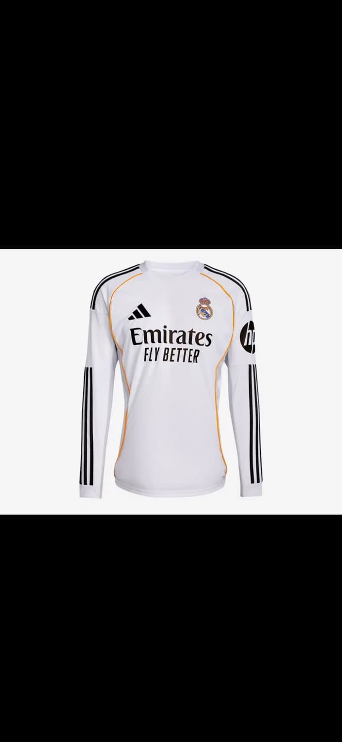 아디다스 레알 마드리드 2025/26 홈 롱슬리브 저지 화이트 - KR 상품이미지1