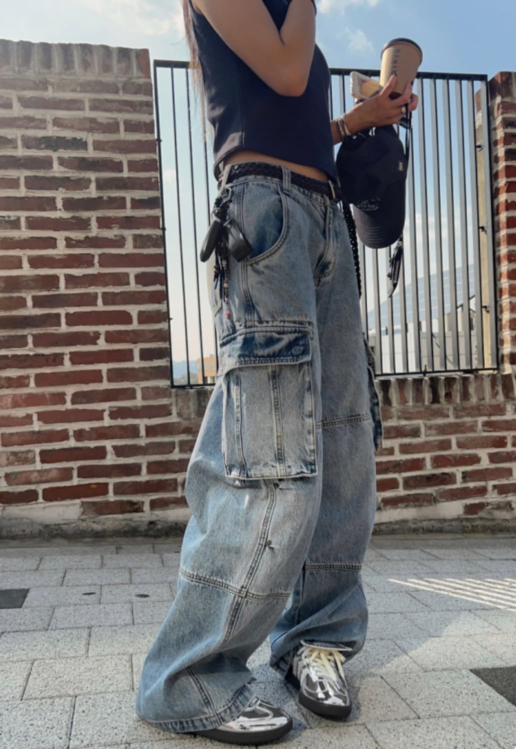 [마켓]와이드 워싱 카고팬츠 상품이미지1