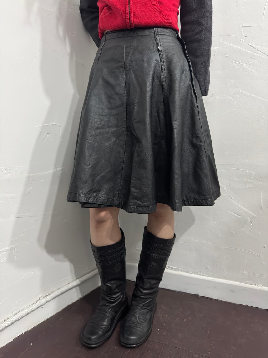 voslenza leather midi skirt 상품이미지3