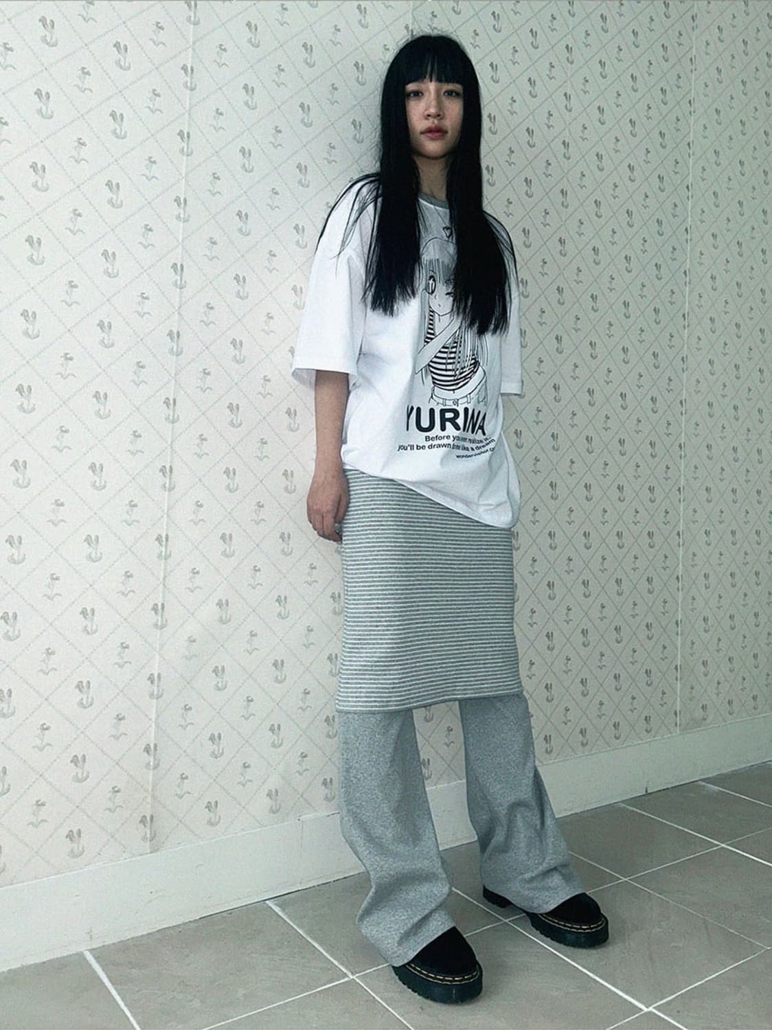 원더비지터 stripe skirt pants 상품이미지3