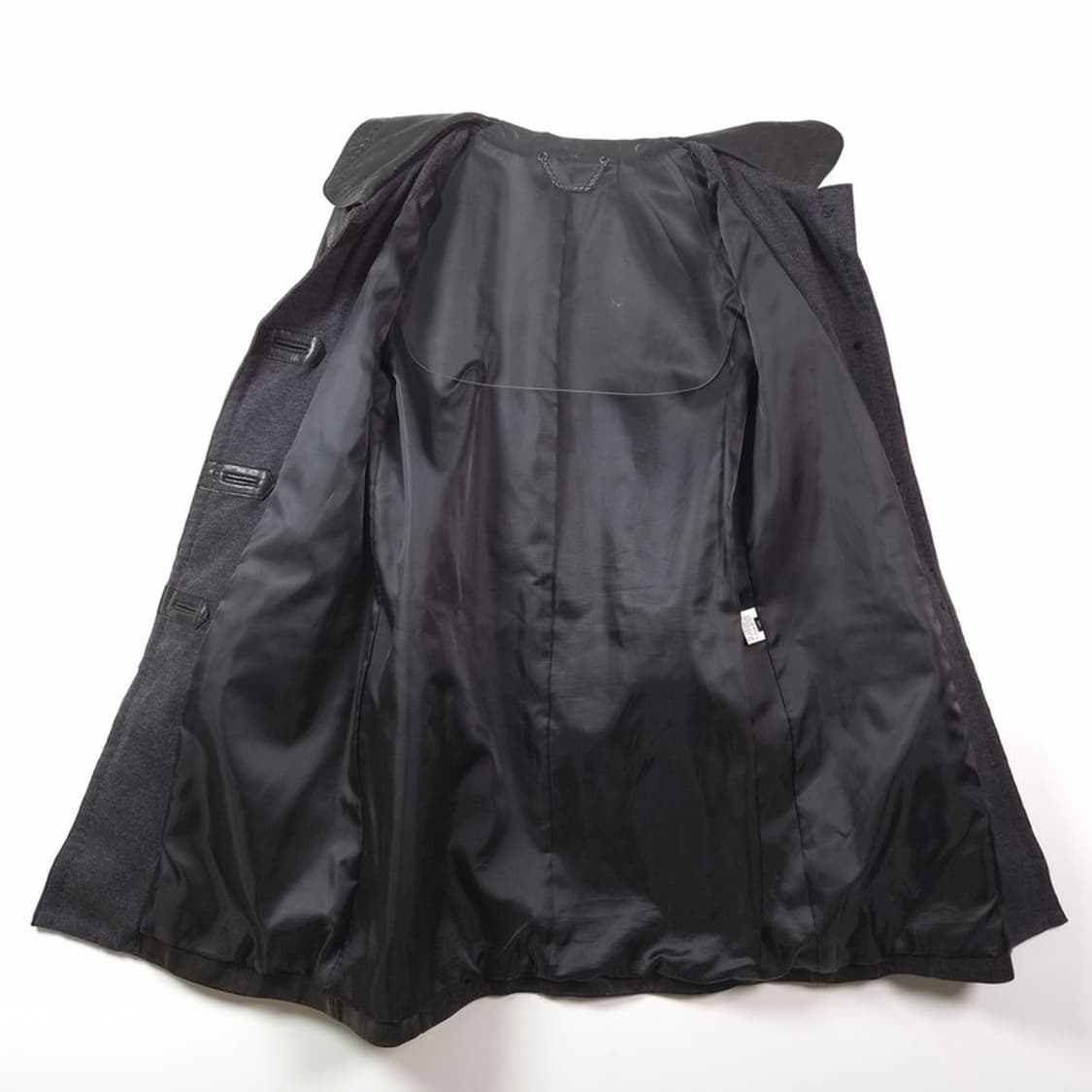 빈티지 블랙 레더 하프 코트 66 상품이미지5