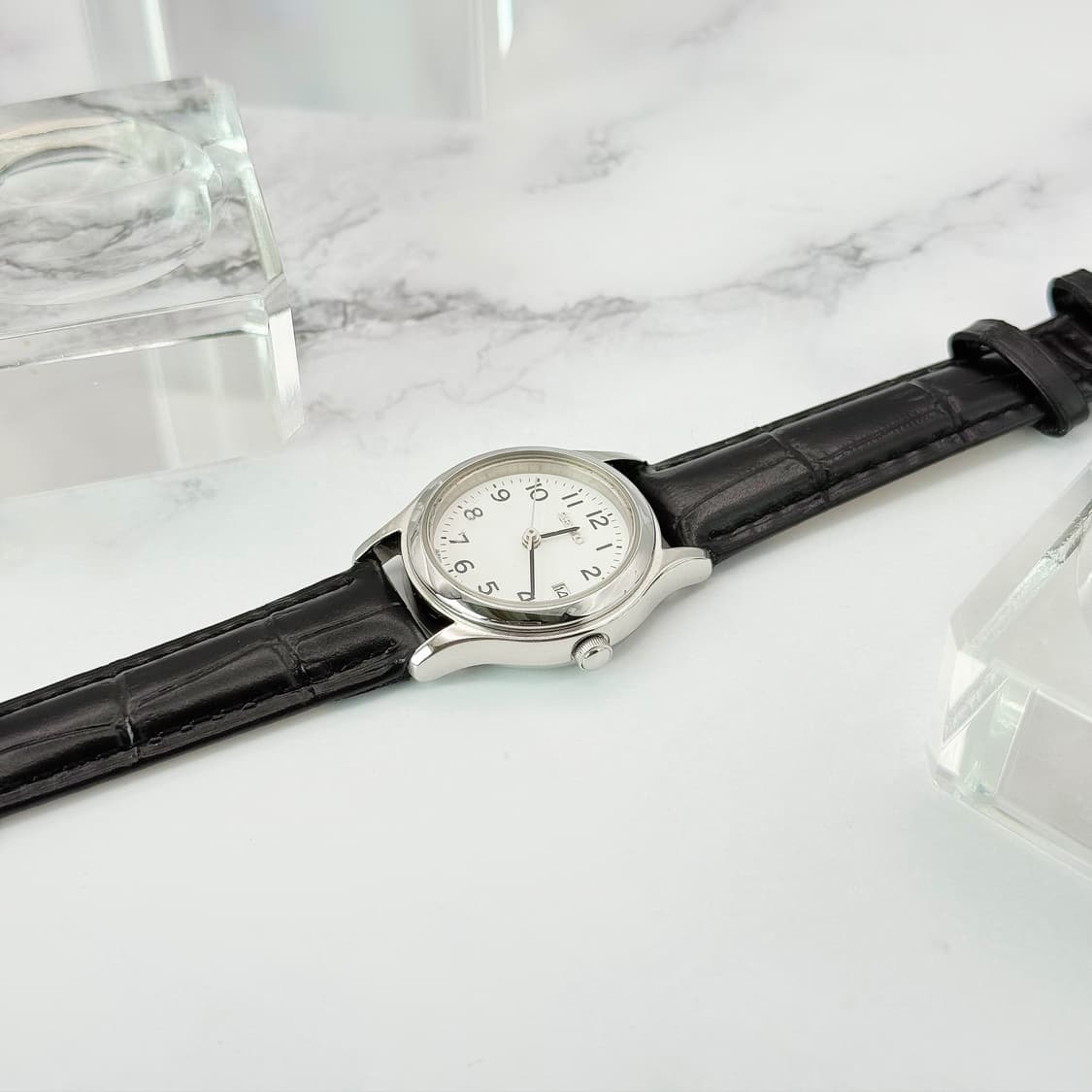 90s00s 빈티지 세이코 클래식 데이트 화이트 아라비아 워치 상품이미지5