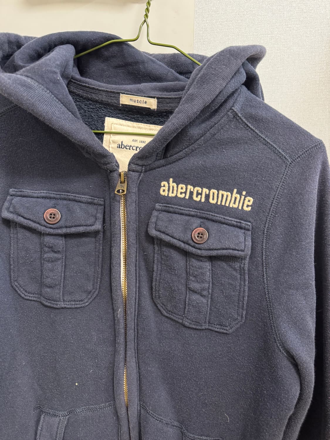 아베크롬비 포켓 네이비 후드집업 상품이미지2