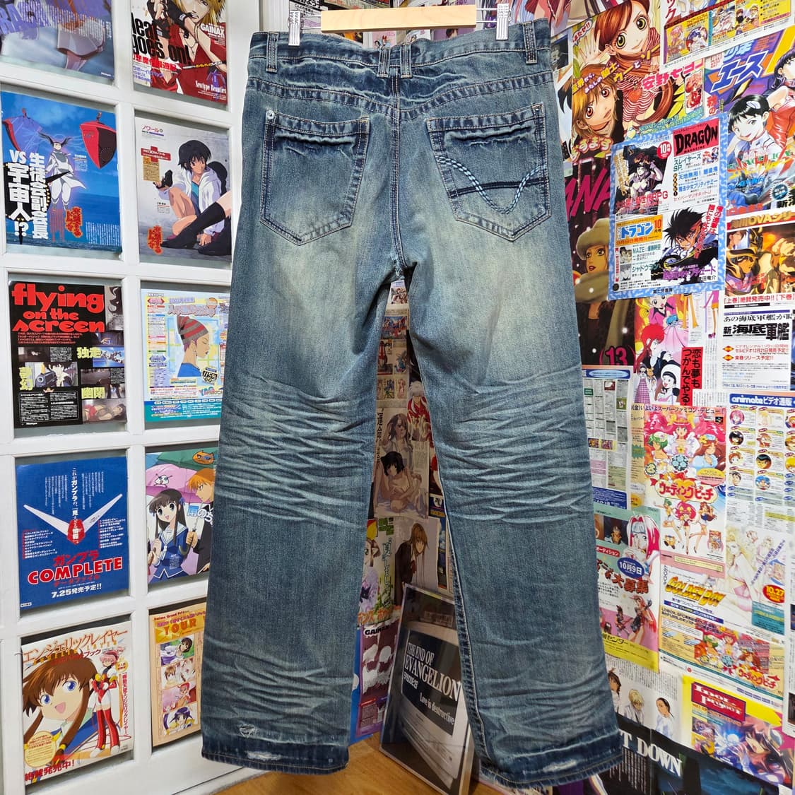 빈티지 자수 워싱 데미지 와이드 팬츠 상품이미지5