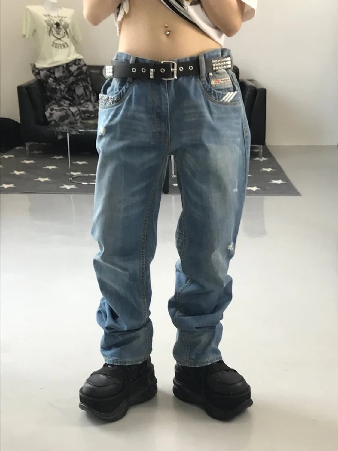 디젤 X 아디다스 오리지널 데님 팬츠 상품이미지1