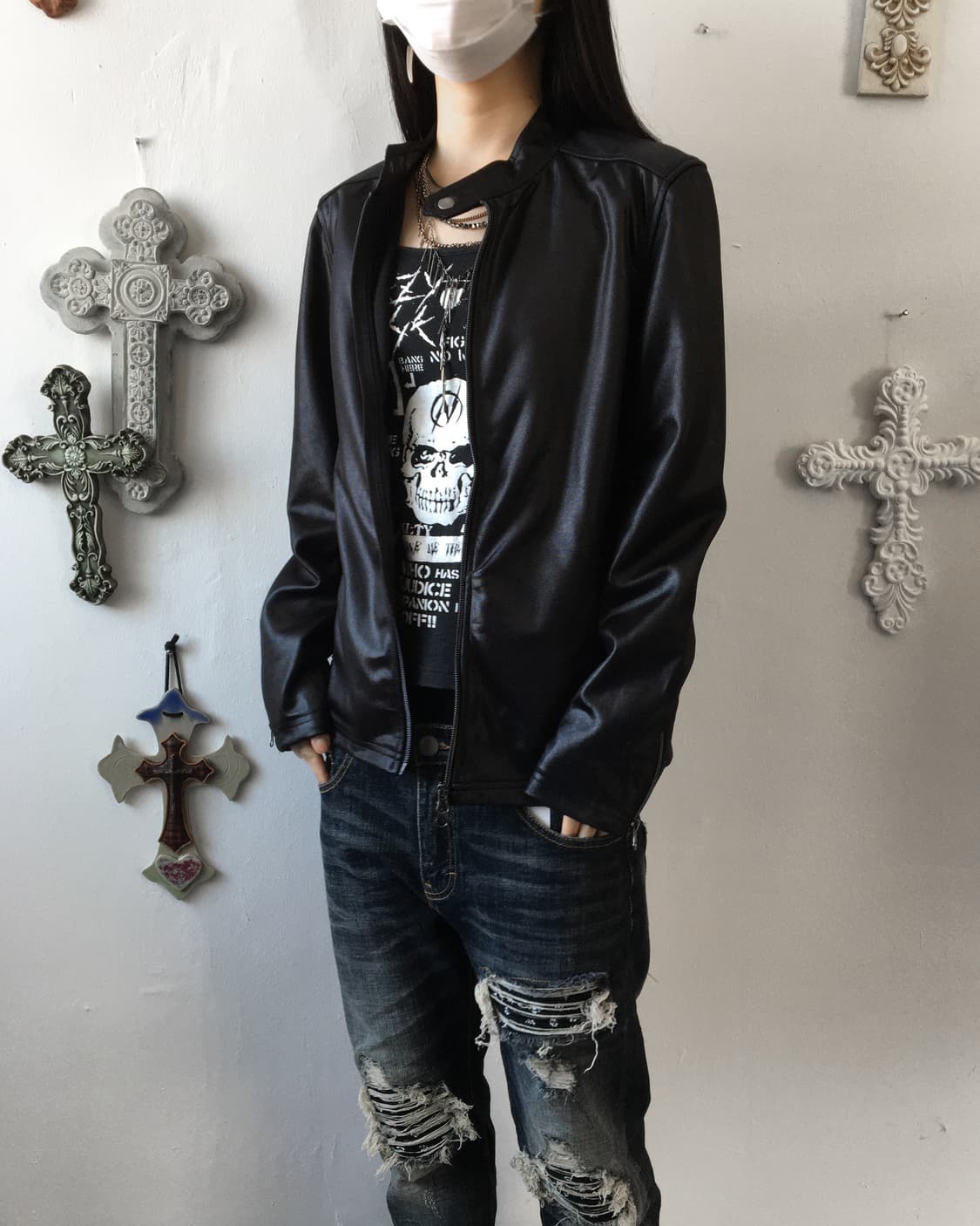 Glossy high neck zip up 상품이미지6