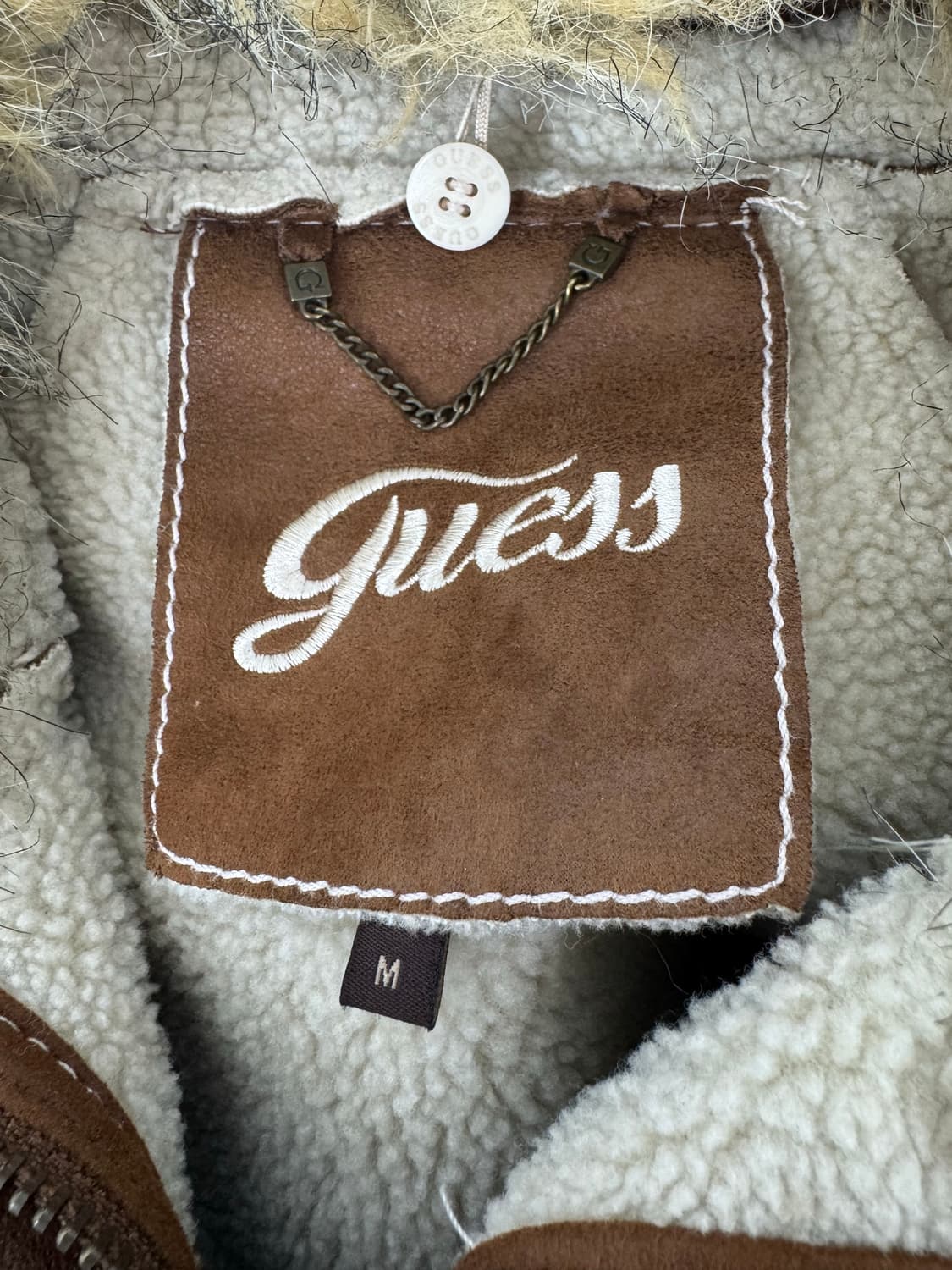 •게스 슬림핏 퍼카라 탈부착 무스탕 자켓  상품이미지9