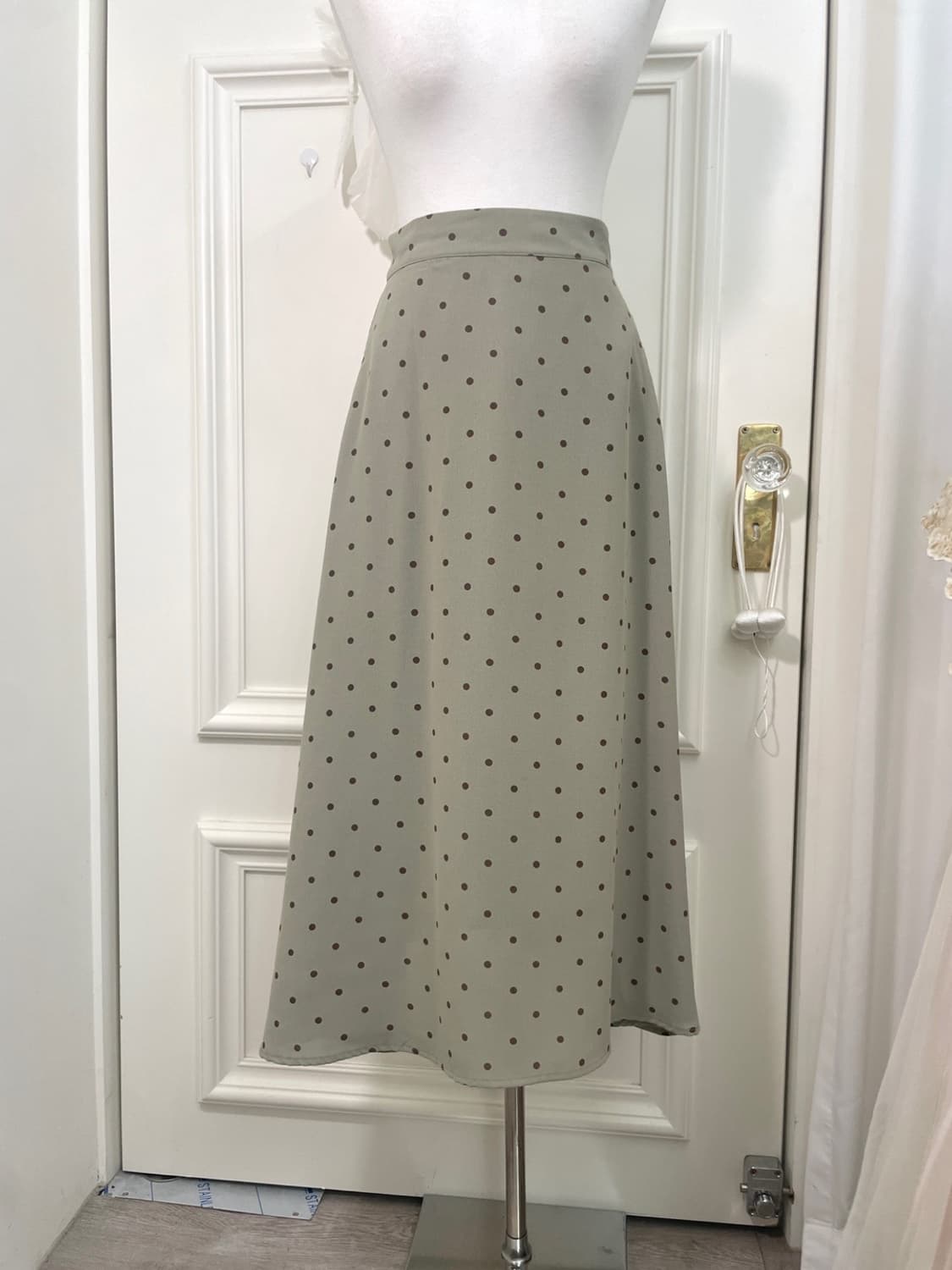 khaki brown dot long opc(size-F) 상품이미지5