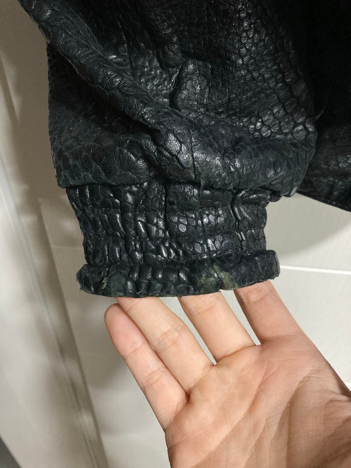 80s 파이톤 가죽 봄버 자켓 상품이미지10