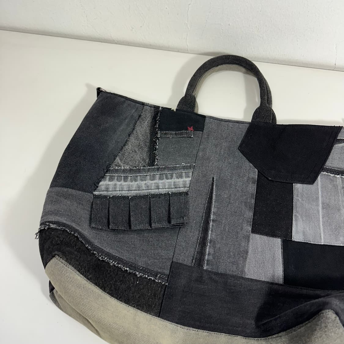 OS VTG 흑청 데님 리폼 도트백 상품이미지2